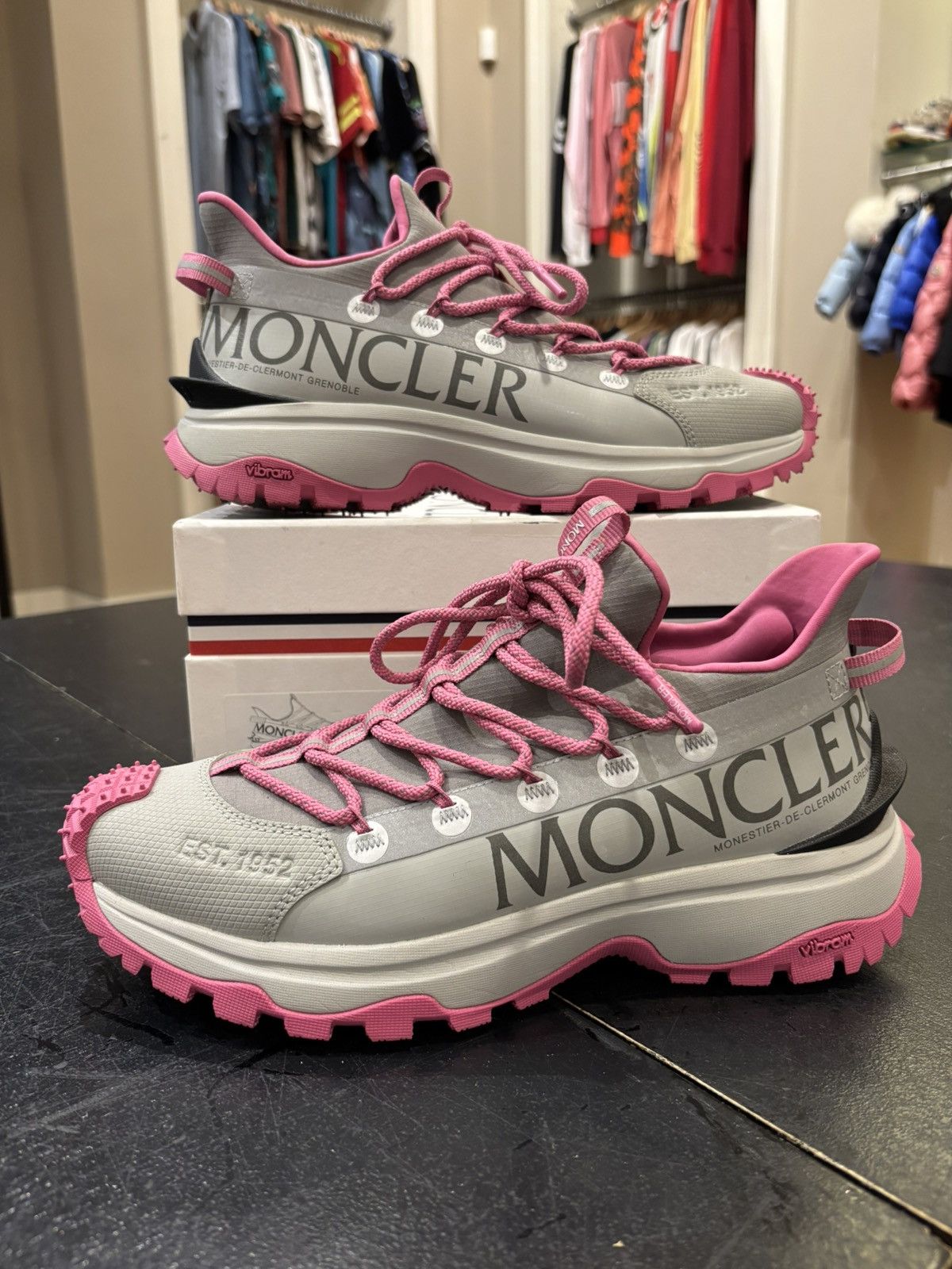 Moncler Moncler Trailgrip Lite 2 Grey/Pink Size US 10 / IT 40 - 1 Thumbnail