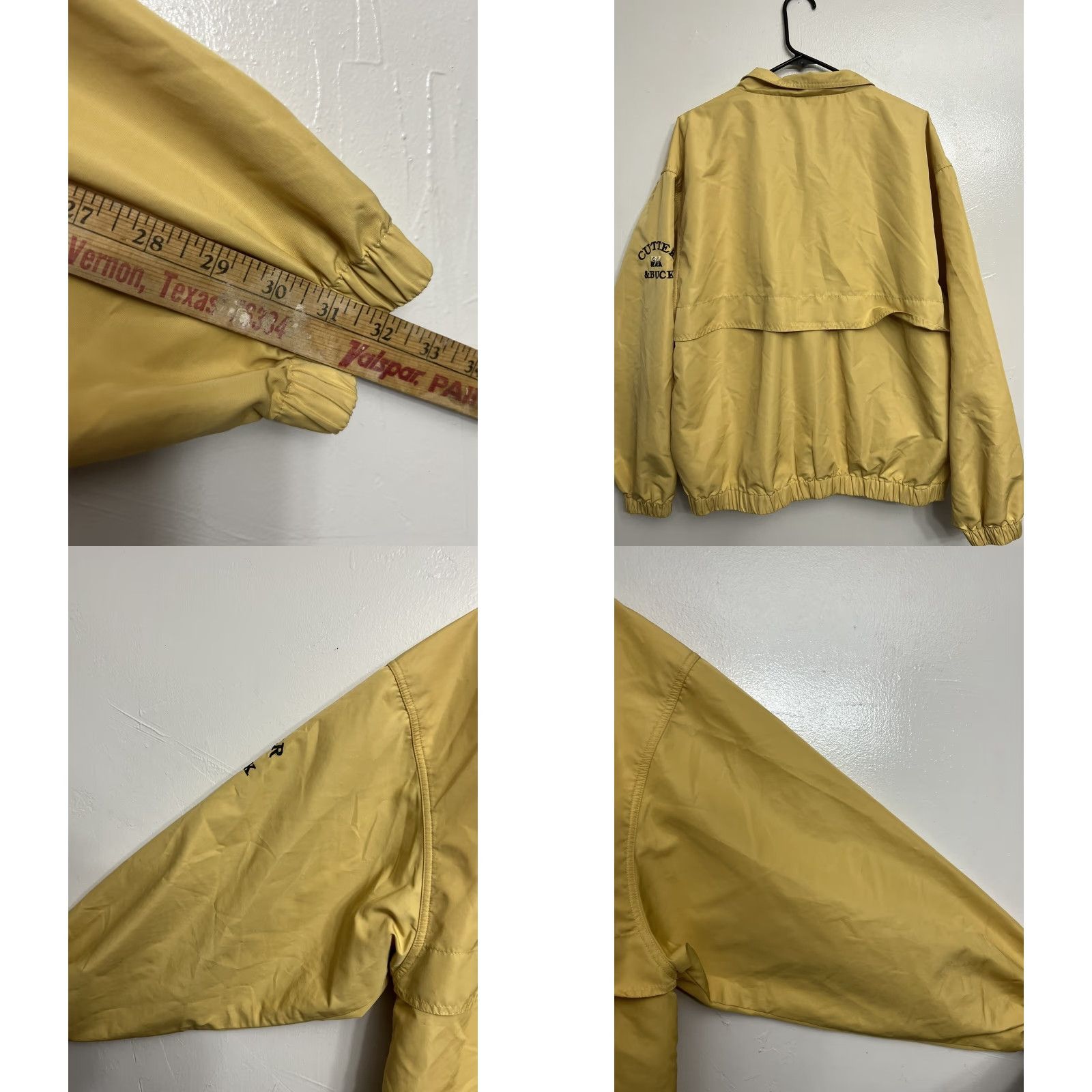 Cutter & Buck Cutter & Buck Windbreaker Mens L Yellow Logo Solid Full Zip Jacket Size US L / EU 52-54 / 3 - 8 Thumbnail