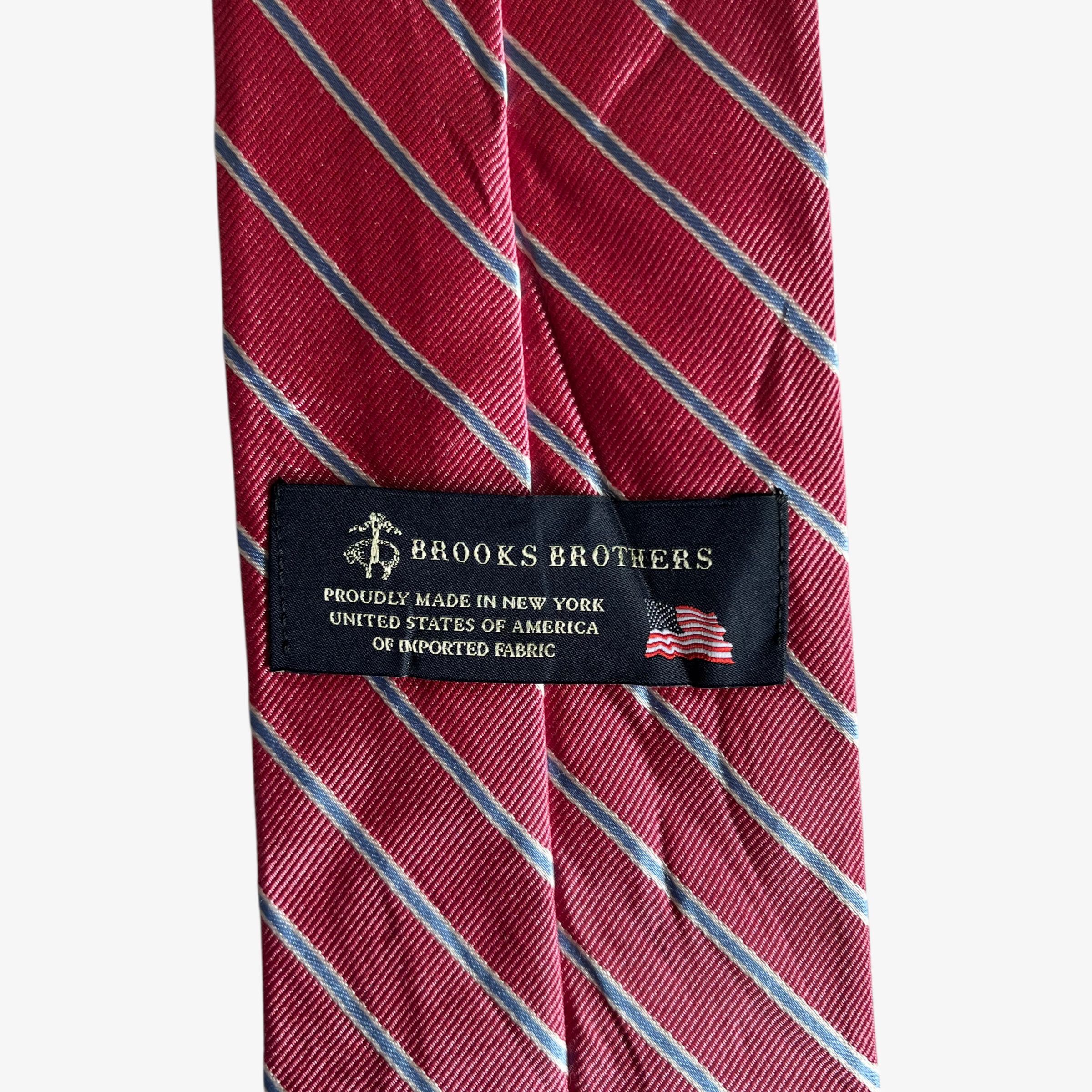Brooks Brothers Vintage Y2K Brooks Brothers Pink & Blue Striped Silk Tie Size ONE SIZE - 2 Thumbnail