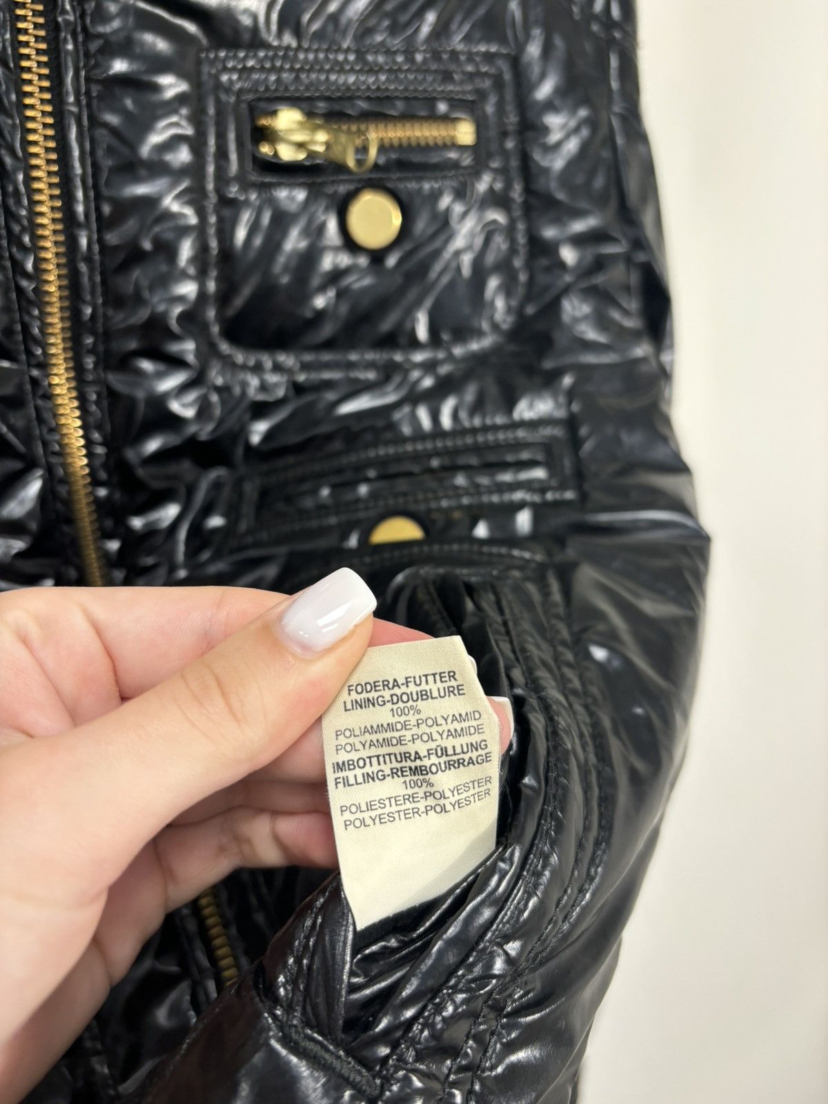 Fay Fay Women’s Shiny Black Italian Luxury Multipocket Jacket Size L / US 10 / IT 46 - 10 Thumbnail
