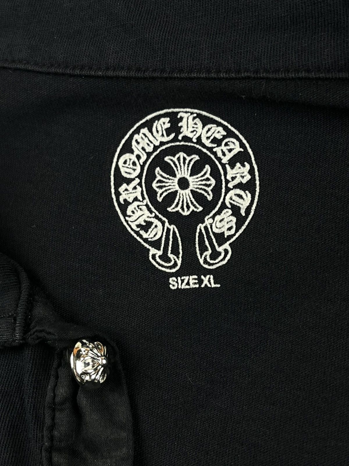 Chrome Hearts Chrome Hearts Vintage Silver Button Horseshoe Polo Shirt Size US XL / EU 56 / 4 - 5 Thumbnail