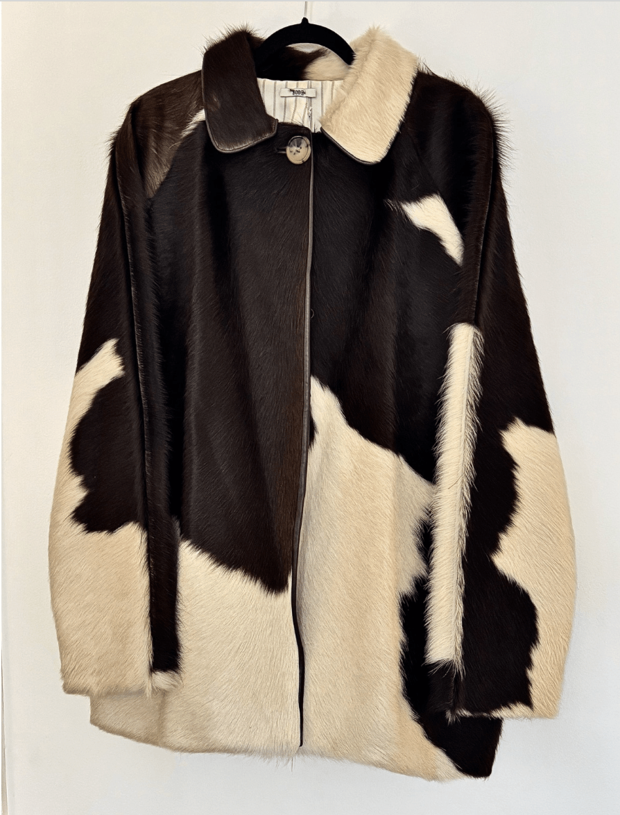 Bode Bode NWT Leather-Pony Hair Cow Print Coat Size US L / EU 52-54 / 3 - 1 Thumbnail