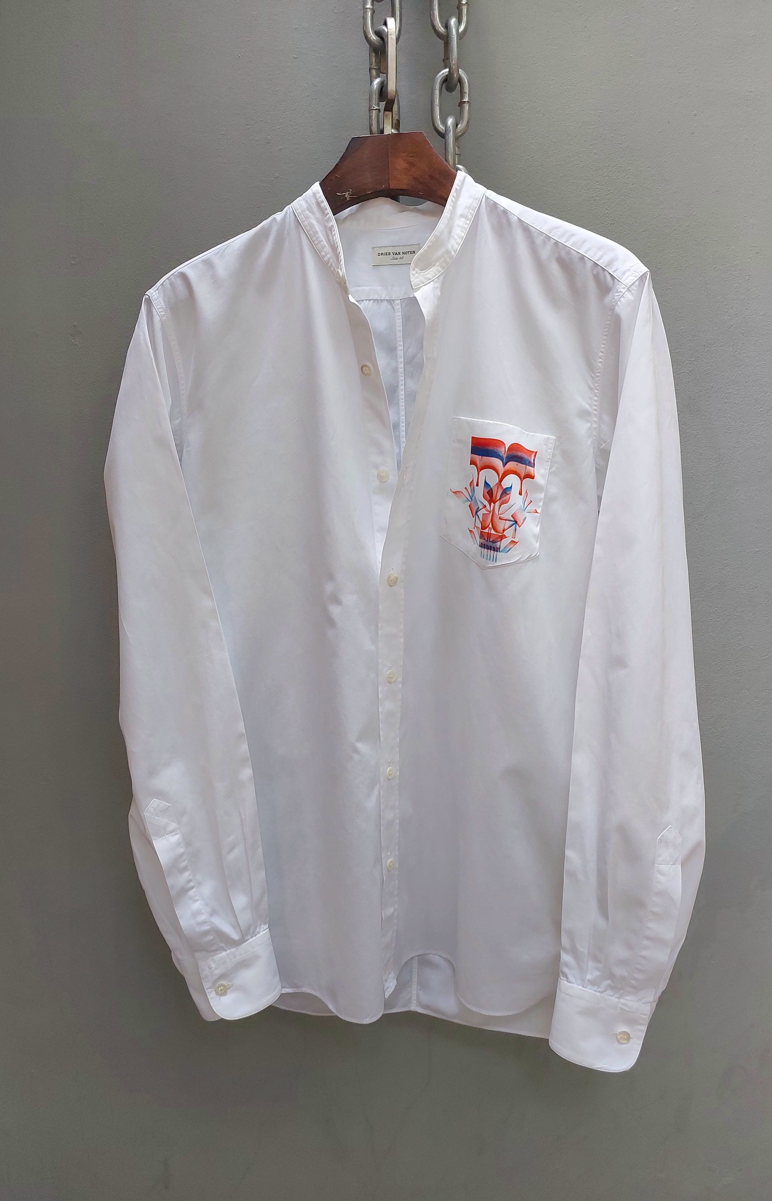 Dries Van Noten Dries Van Notten Printed Patch Pocket Button Up Shirt Size US M / EU 48-50 / 2 - 2 Thumbnail