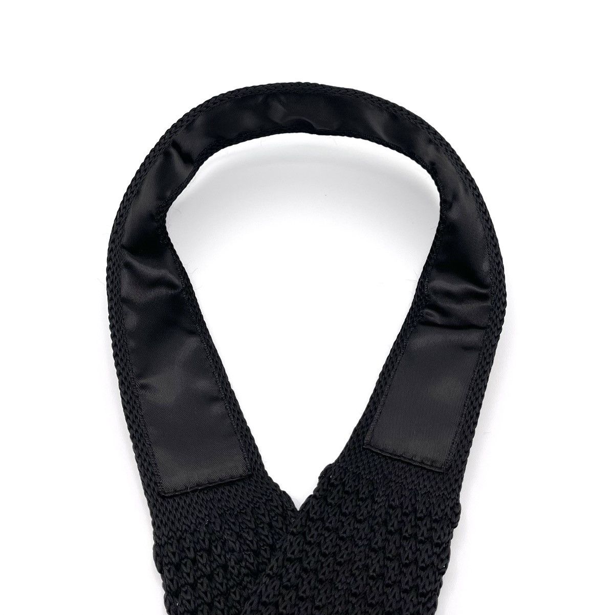 Other Men’s Black Knit Necktie & White Floral Pocket Square Size ONE SIZE - 7 Thumbnail