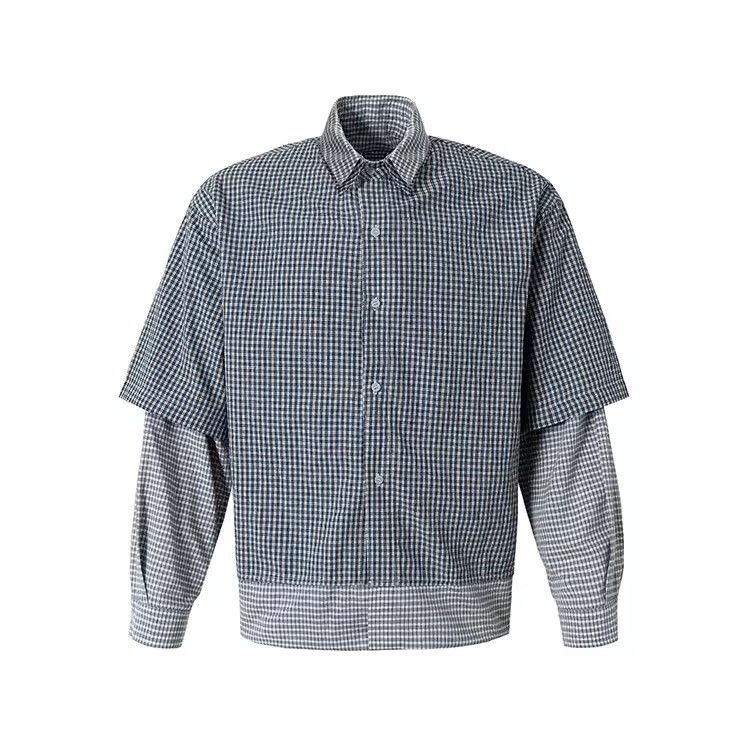 Vintage Patchwork Streetwear Plaid Oversize School Shirt Blouse Size US XXL / EU 58 / 5 - 1 Thumbnail
