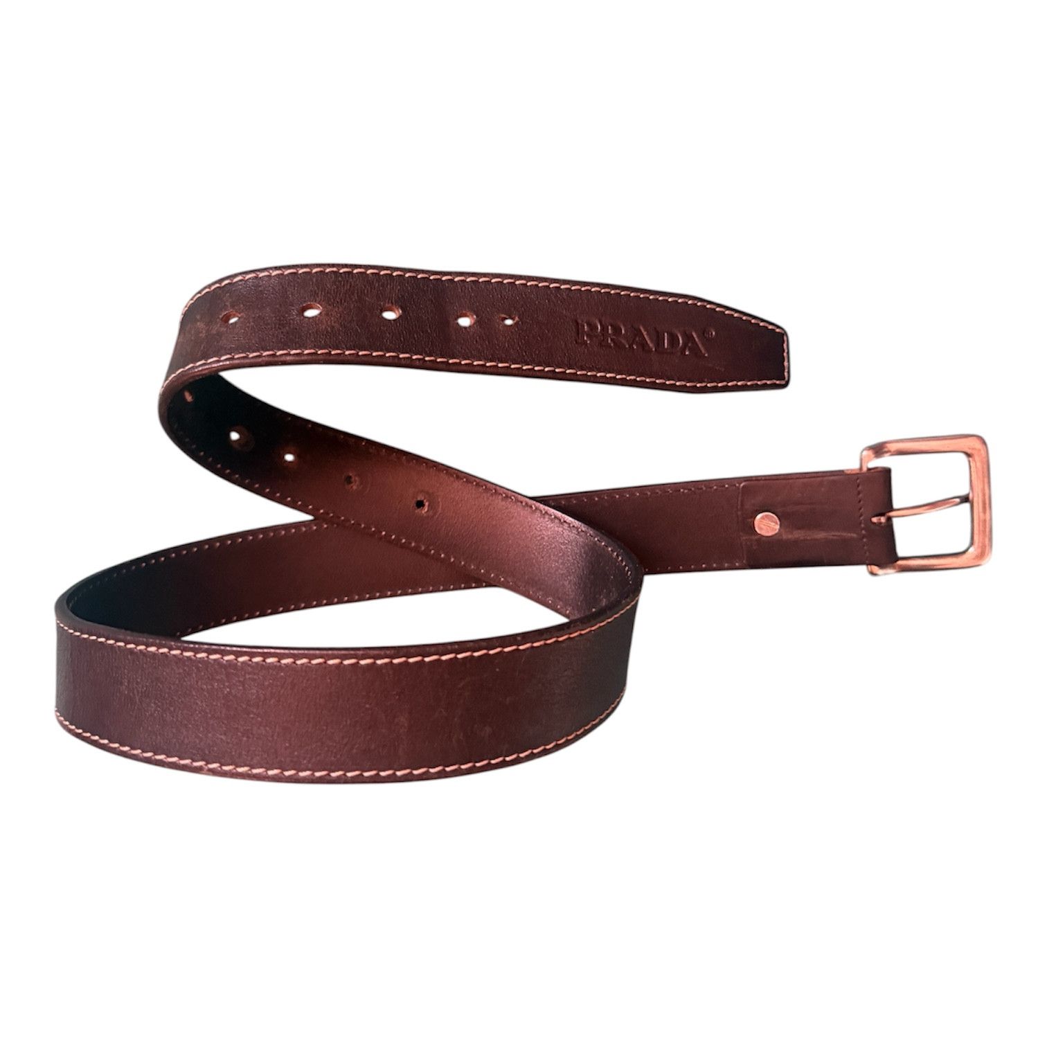 Prada Prada Vintage Leather Belt Embossed leather Size 32 US Size 32 - 3 Thumbnail