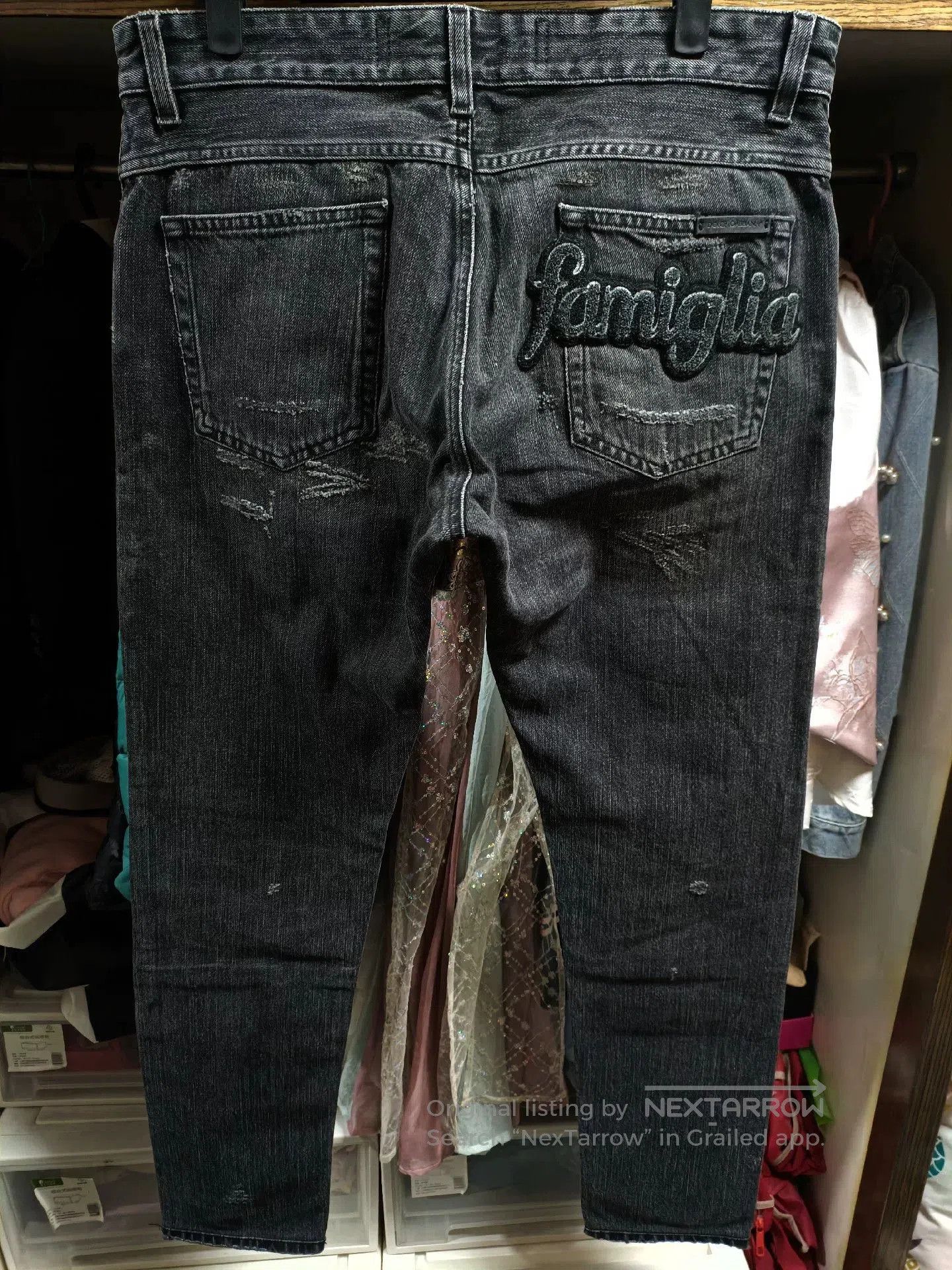 Dolce & Gabbana Dolce & Gabbana Mafia Embroidered Distressed Jeans. Size US 34 / EU 50 - 2 Thumbnail