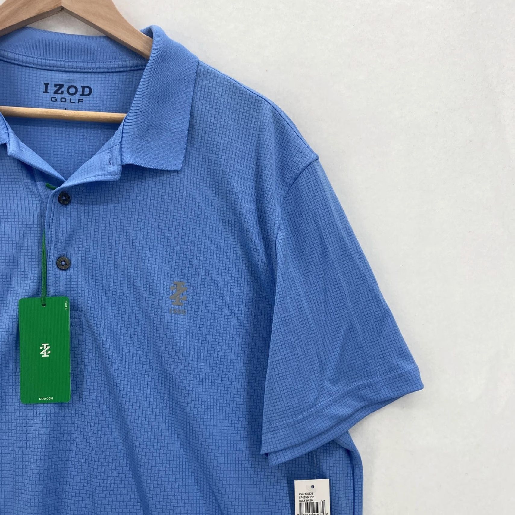 Izod Izod Golf Polo Shirt Mens Large Riviera Blue SwingFlex UPF-20 Basix Stretch Polo Shirt Size US L / EU 52-54 / 3 - 2 Thumbnail