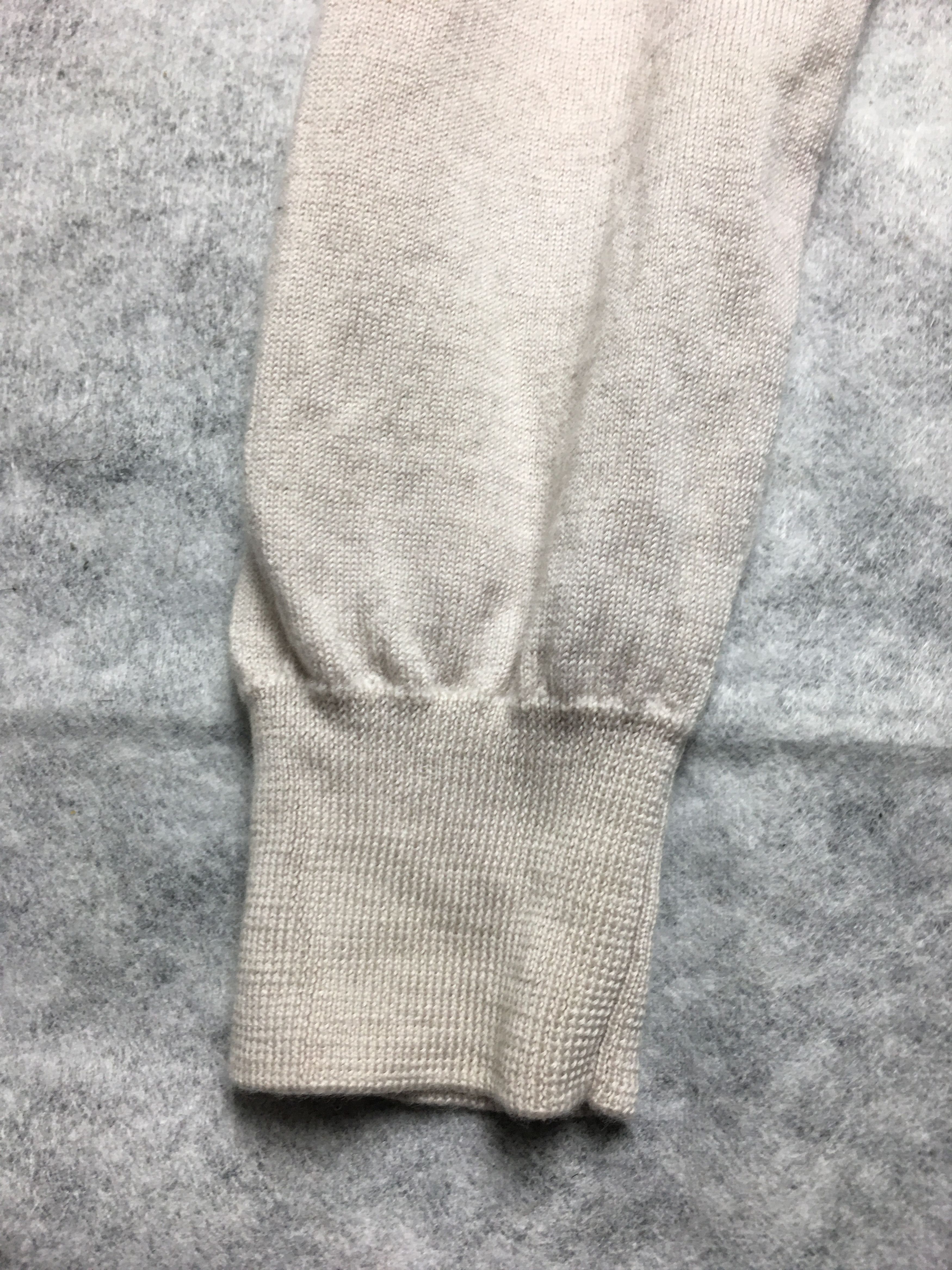 Burberry Mens Beige Merino Wool Sweater Jumper V-Neck