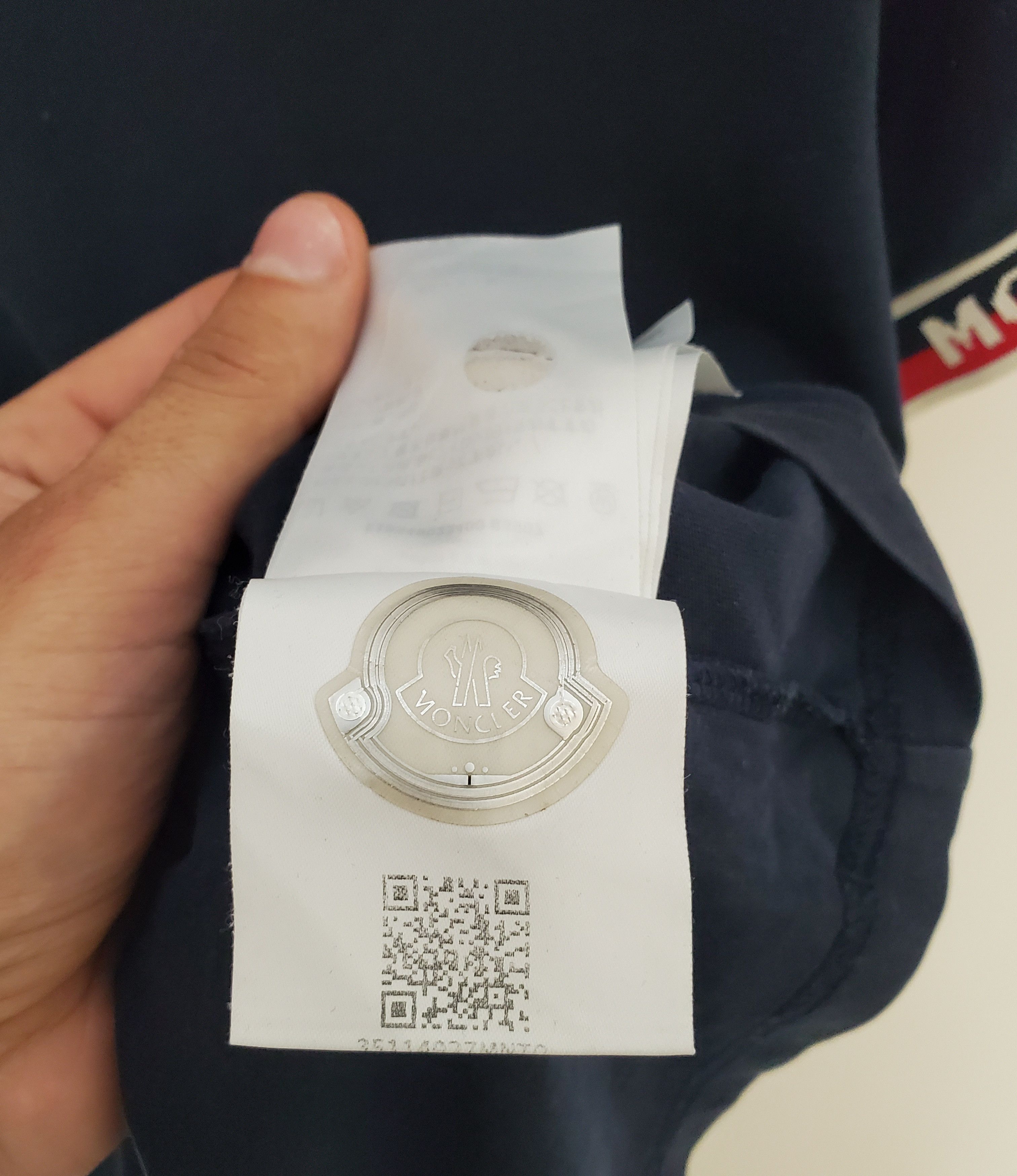 Moncler Moncler Junior Tape Logo Maglia T Shirt Navy 12 Ani 152 cm Size US XXS / EU 40 - 9 Thumbnail