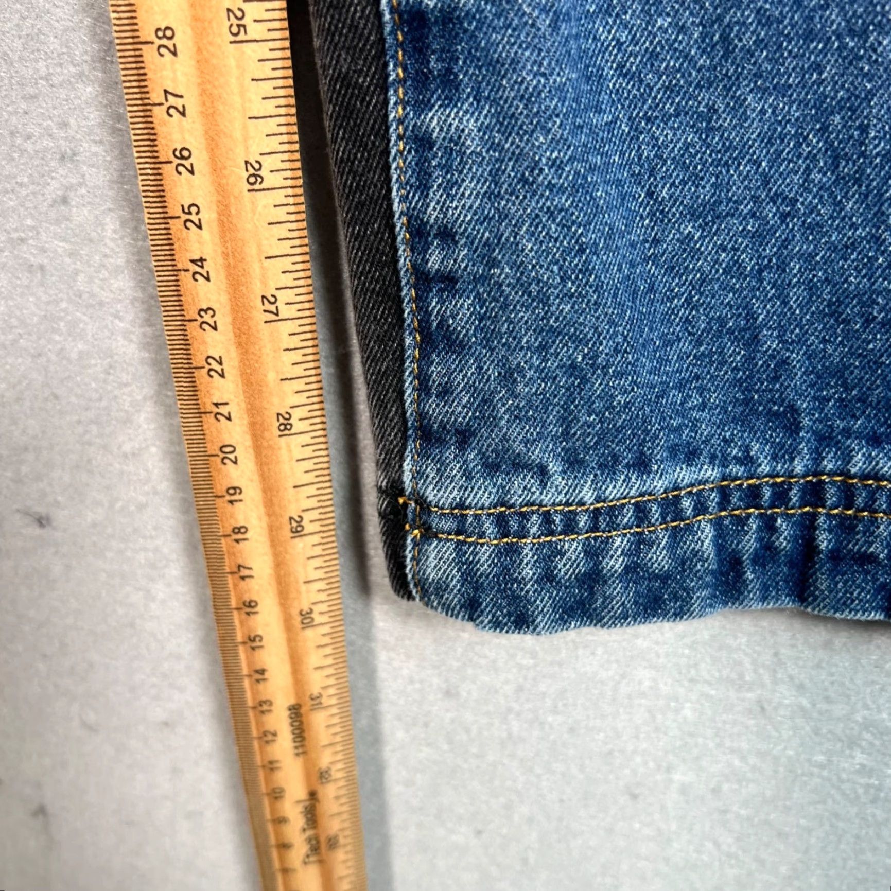 Denime PRPR Womens Jeans Black Blue Two-Tone High-Waist Denim With Stud Detail Size Small Adult Womens Wide-Leg Inseam 30 in 25 in Vintage No Size 42" / US 20 - 7 Thumbnail