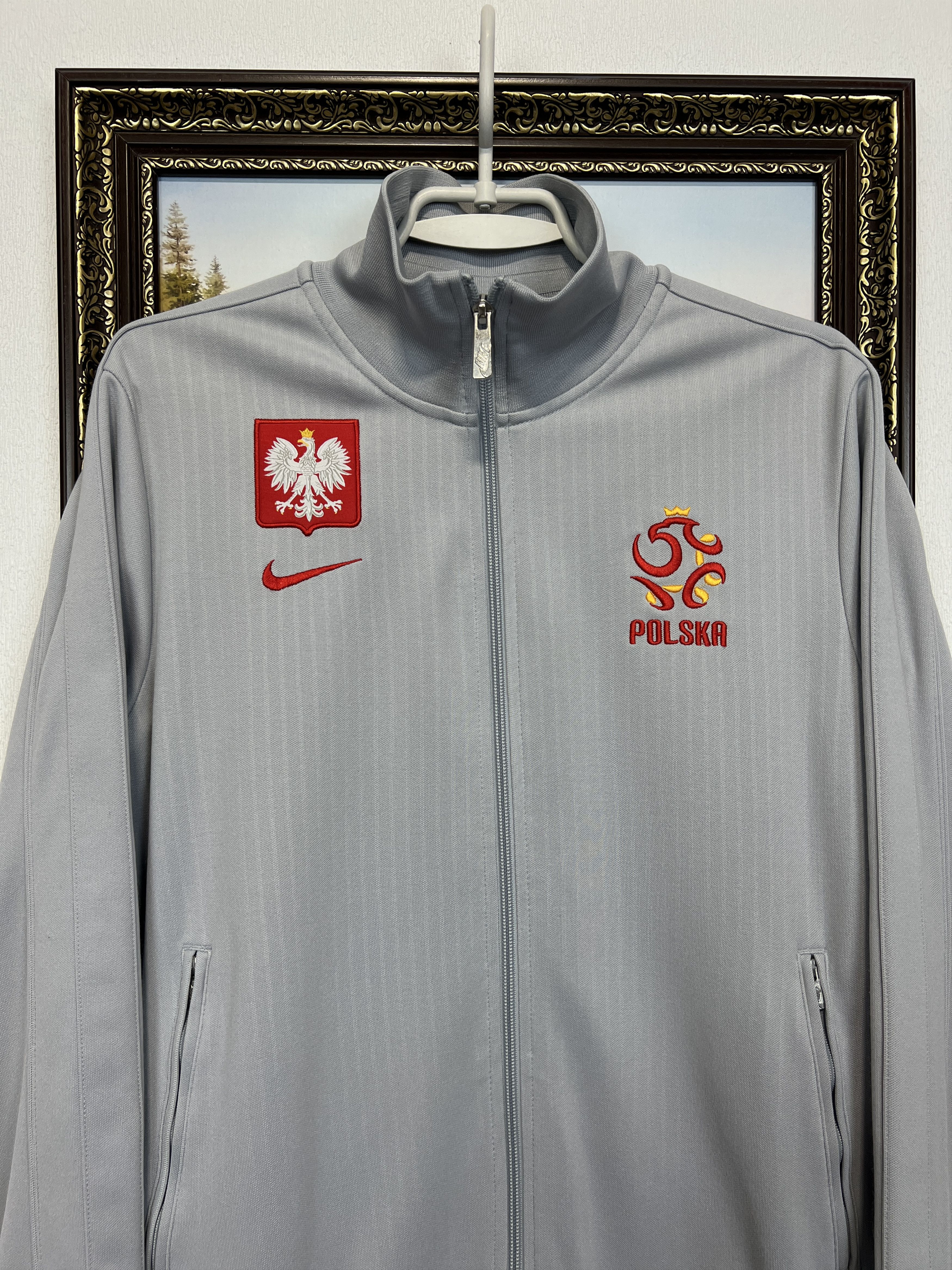 Nike Vintage Poland Football Jacket Soccer Track Top Zip Rare Size US M / EU 48-50 / 2 - 2 Thumbnail