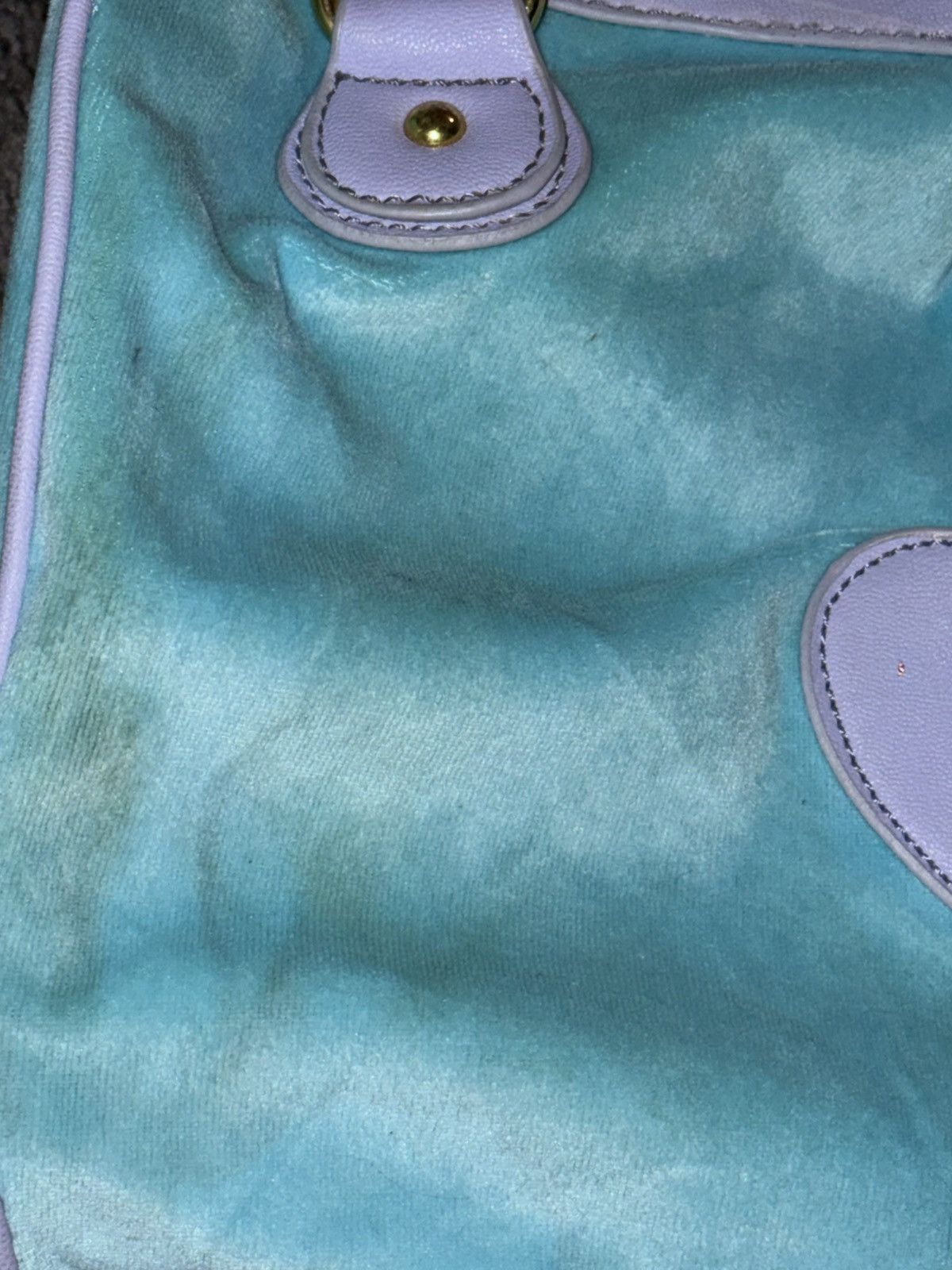Juicy Couture Vintage Juicy Couture light blue & lilac velour satchel bag Size ONE SIZE - 9 Thumbnail