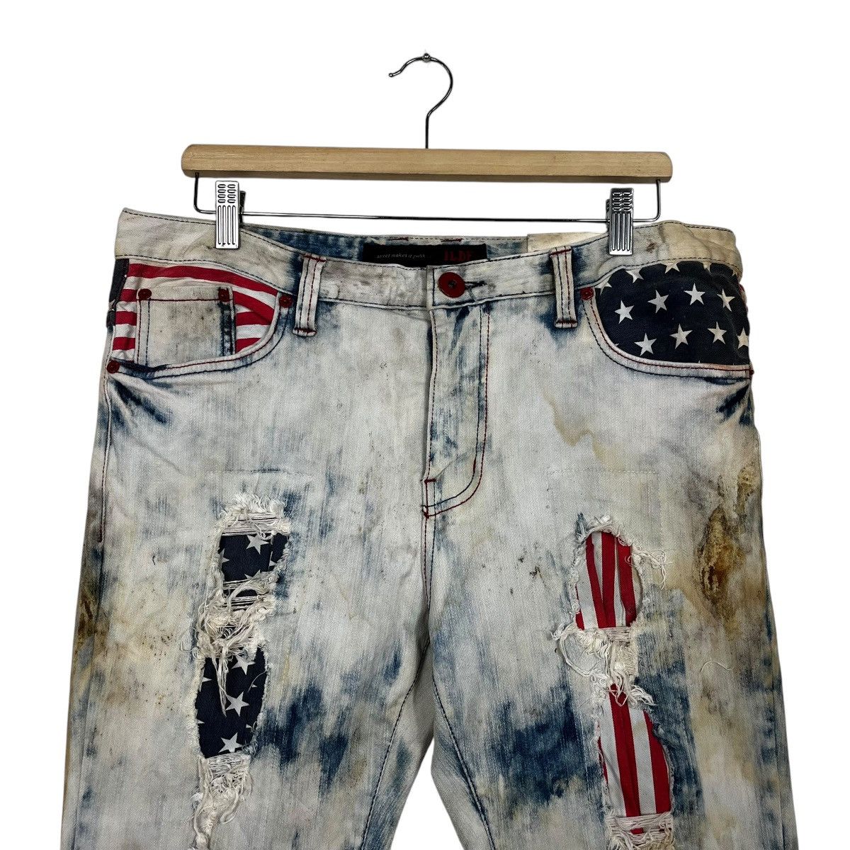 Jean Vintage ILDF Punk Distressed Motive Denim Size US 34 / EU 50 - 2 Thumbnail