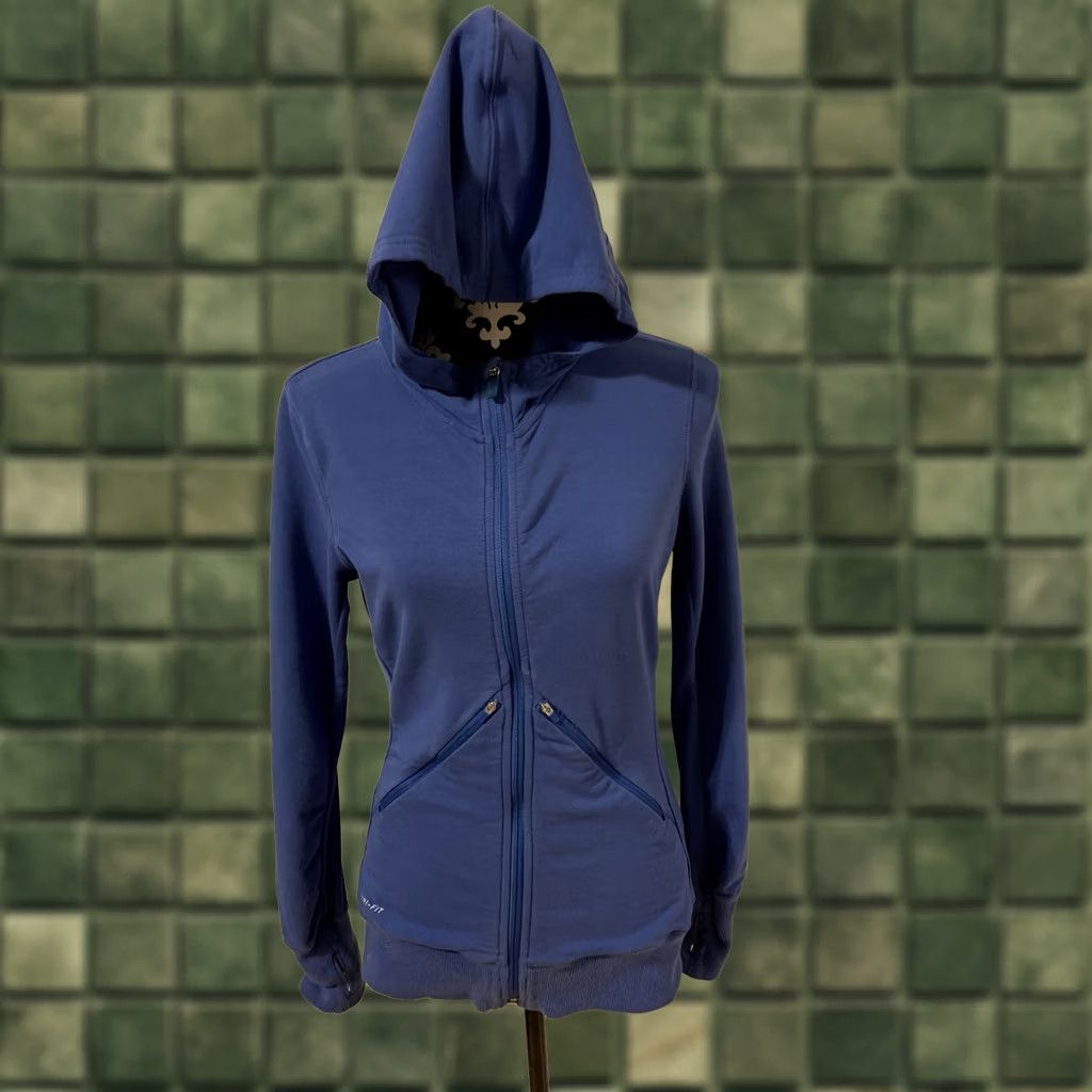Nike Nike Dri-Fit Hooded Full Zip Jacket Blue Womens SZ S Running Workout Gear Coat Size S / US 4 / IT 40 - 1 Thumbnail