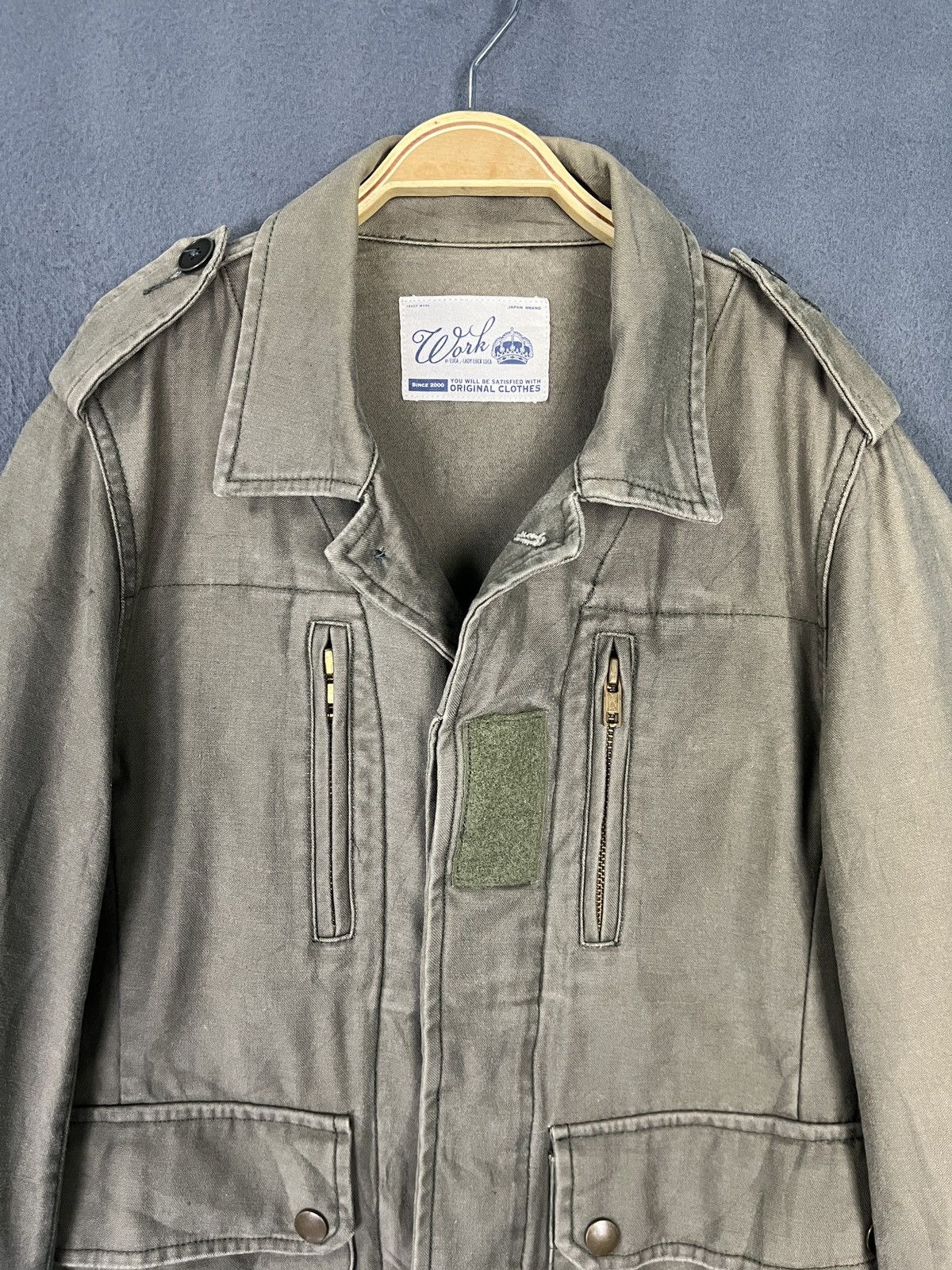 Japanese Brand Work by Luca Utility Jacket Garment Stencil Backhit Size S / US 4 / IT 40 - 3 Thumbnail