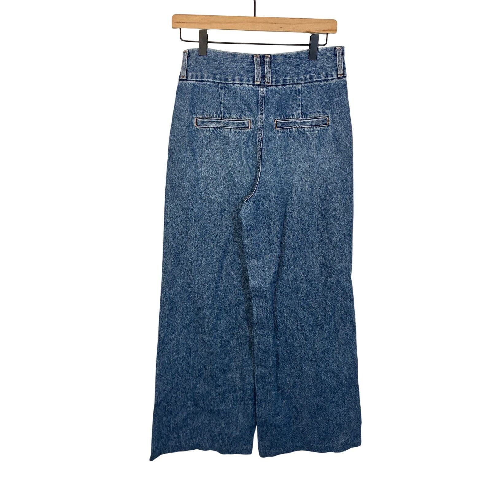 Express Express High Waist Cowboy Relaxed Wide Leg Jeans Barrel 4 Size 27" / US 4 / IT 40 - 6 Thumbnail