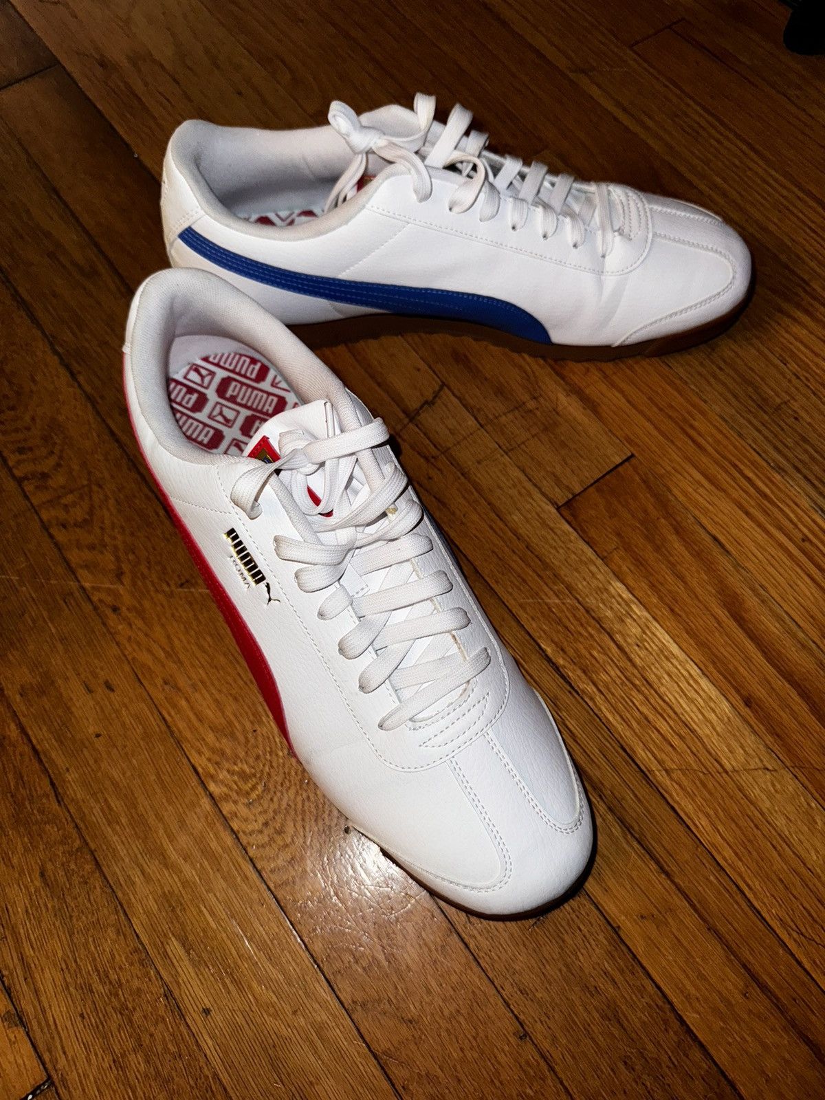 Puma Roma RWB "White/Red/Blue Mismatch" sneakers Size US 13 / EU 46 - 2 Thumbnail