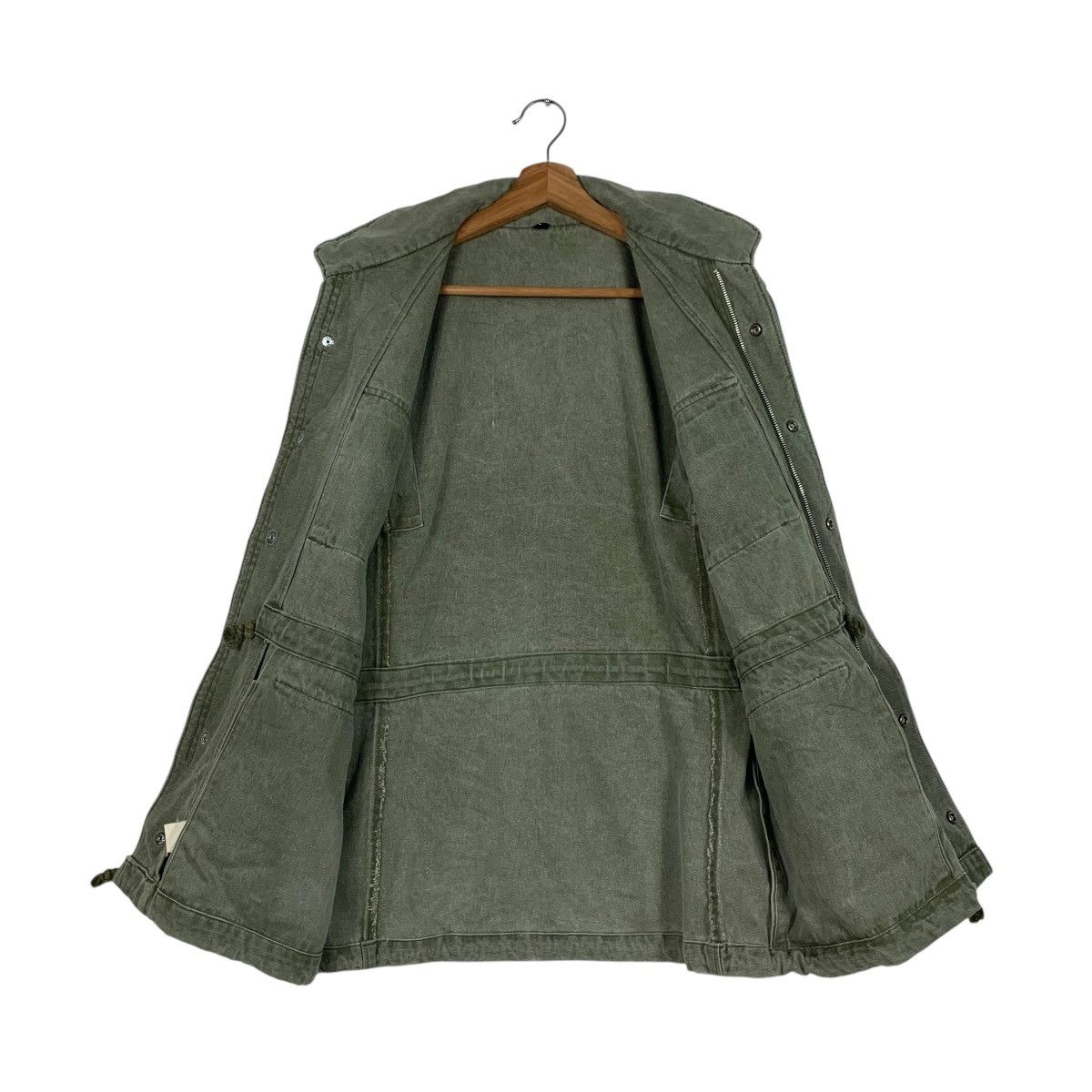 Japanese Brand VOCEVER Light Wash Olive Green Chore Jacket #1826-C27 Size US M / EU 48-50 / 2 - 11 Thumbnail