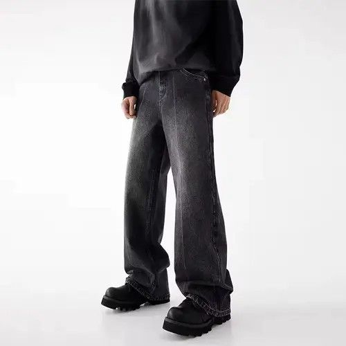 VIBE Vintage Washed Black Micro Flare Straight Jeans Size US 29 - 2 Thumbnail