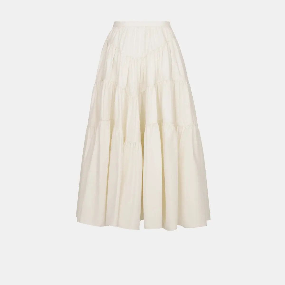 Dior o1w1db10225 Flared Mid-Length Skirt in Ecru Size 30" / US 8 / IT 44 - 2 Thumbnail