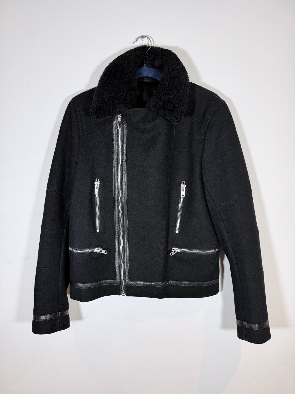 Sandro Sandro Paris Archive Wool Biker Jacket Size S / US 4 / IT 40 - 1 Thumbnail