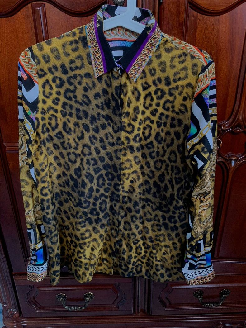 Versace Versace Leopard print shirt Size US XXS / EU 40 - 1 Thumbnail