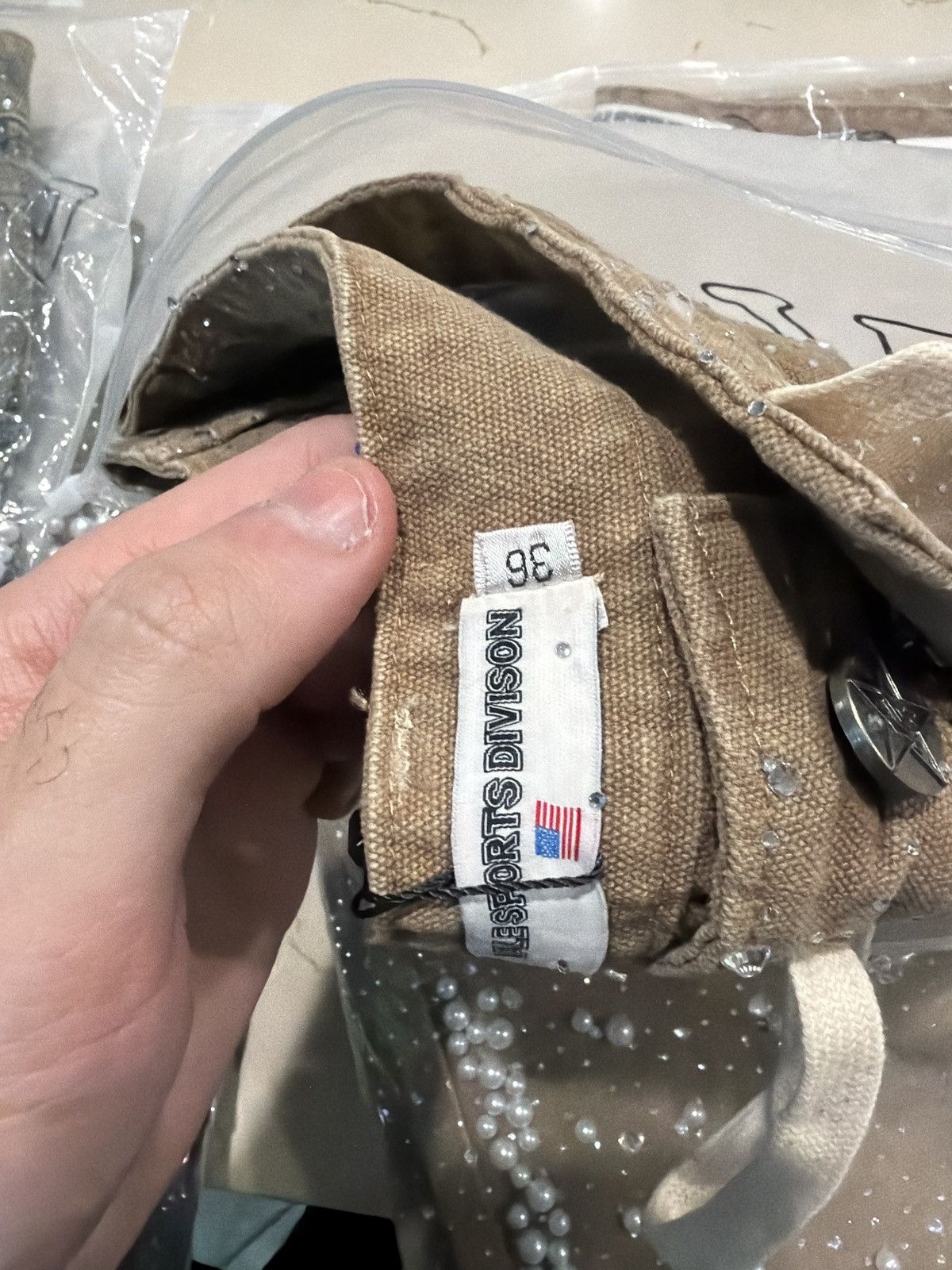 Vale Vale Forever Sand Storm Rhinestone Jorts – Tan 36 New Size US 36 / EU 52 - 9 Thumbnail