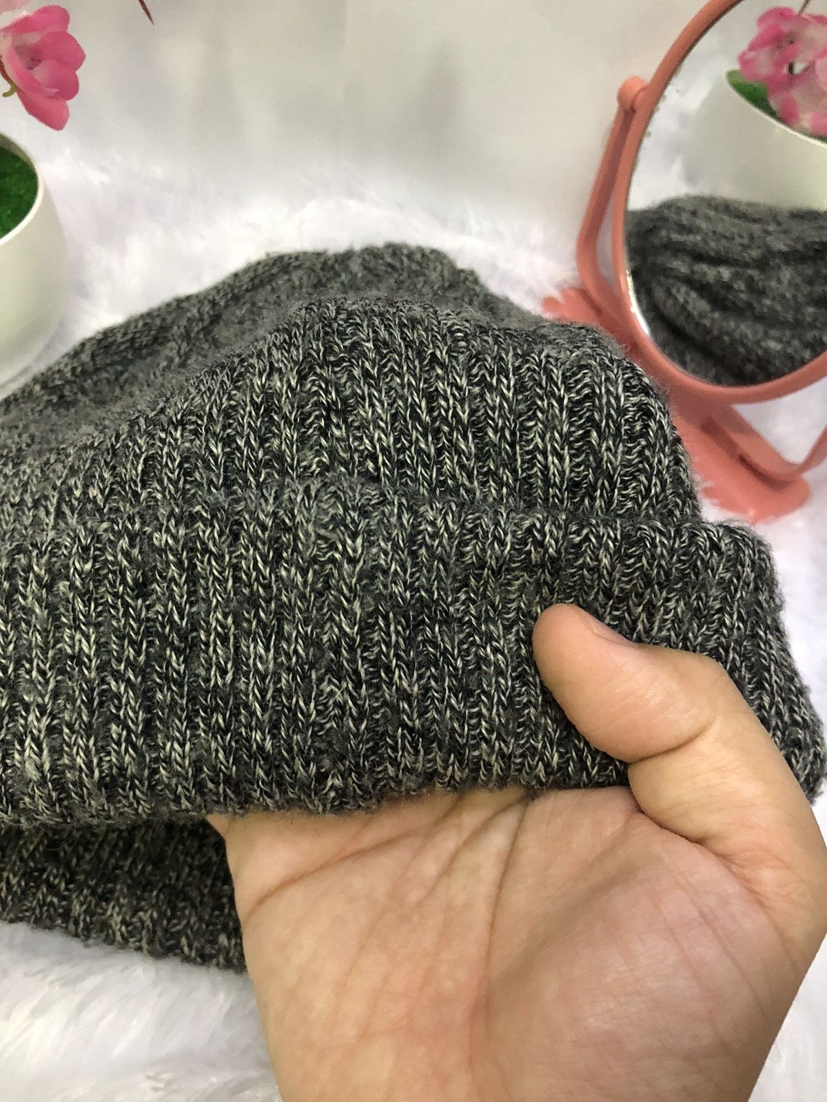 Champion Champion Japan Grey Knit Beanie 55–58cm Embroidered Logo Size ONE SIZE - 4 Thumbnail