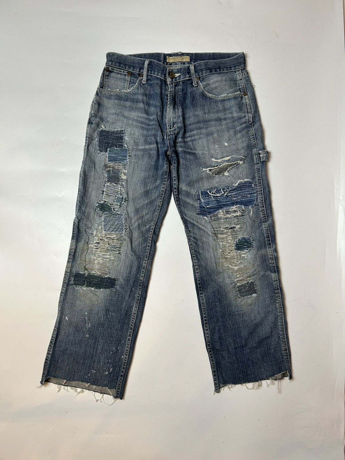Uniqlo × Vintage VINTAGE CLASSIC UNIQLO PATCHWORK DENIM PANTS Size US 30 / EU 46 - 1 Thumbnail