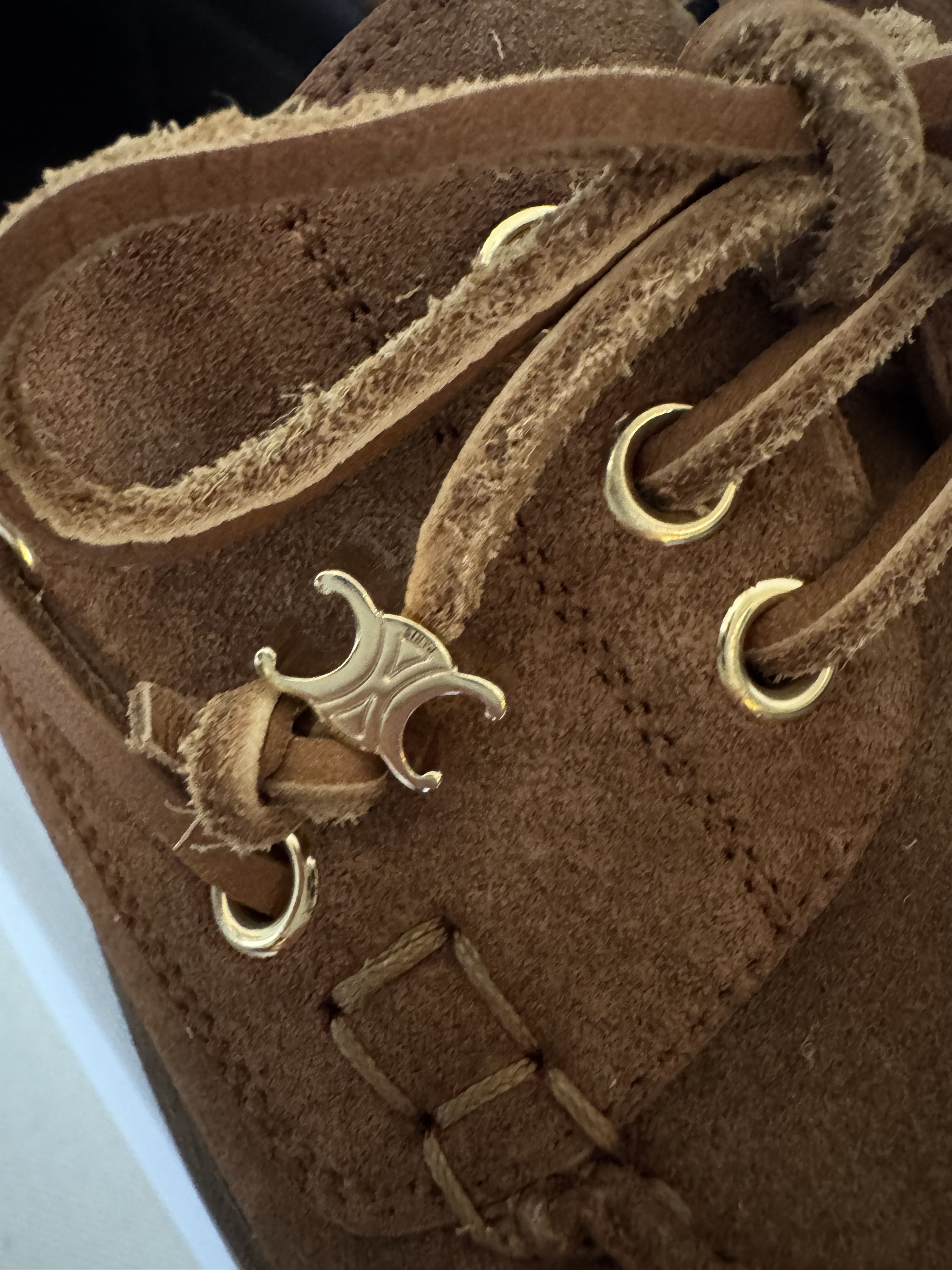 Celine × Hedi Slimane CELINE BATEAU IN SUEDE CALFSKIN Size US 8 / EU 41 - 3 Thumbnail