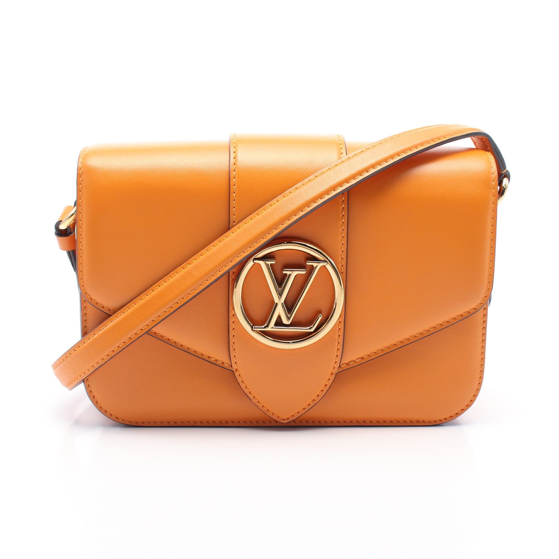Louis Vuitton Louis Vuitton Lv Pont 9 Neuf Summer Gold Shoulder Bag Leather Orange Size ONE SIZE - 1 Thumbnail