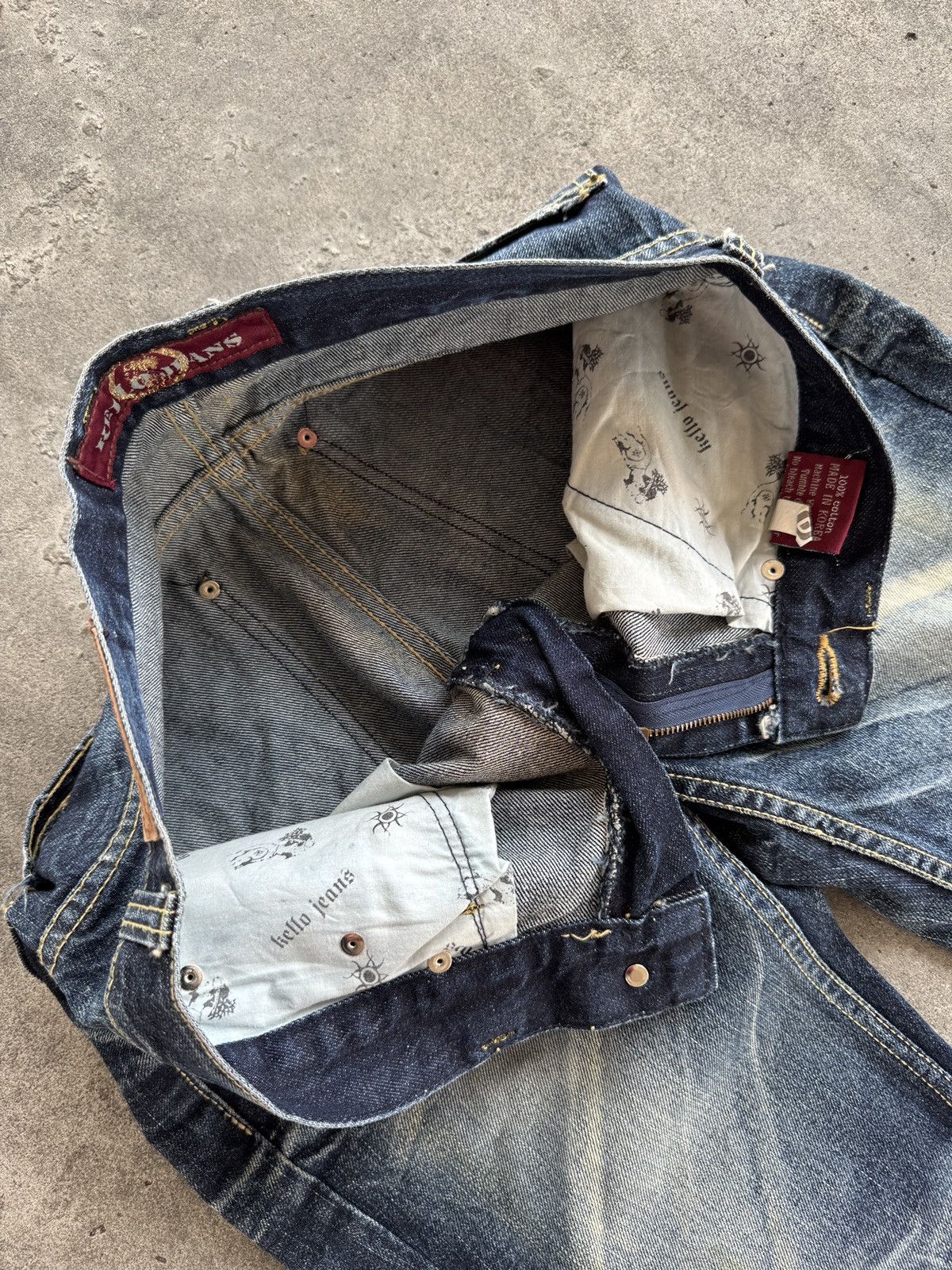 Japanese Brand Kello Distressed Fading Jeans lgb ifsix wasnine style Size US 32 / EU 48 - 6 Thumbnail