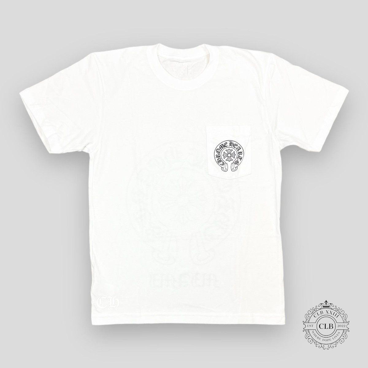Chrome Hearts CHROME HEARTS HORSESHOE LOGO POCKET TSHIRT WHITE Grailed