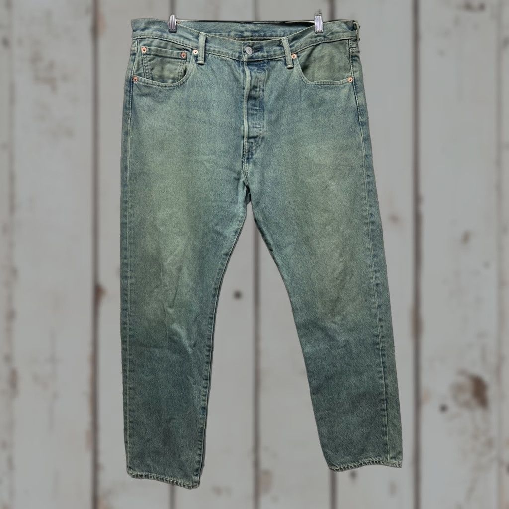 Levi's Levi’s 501 CT Jeans Mens 36 Regular Button Fly Green Denim Pants Tapered Classic Size US 36 / EU 52 - 1 Thumbnail