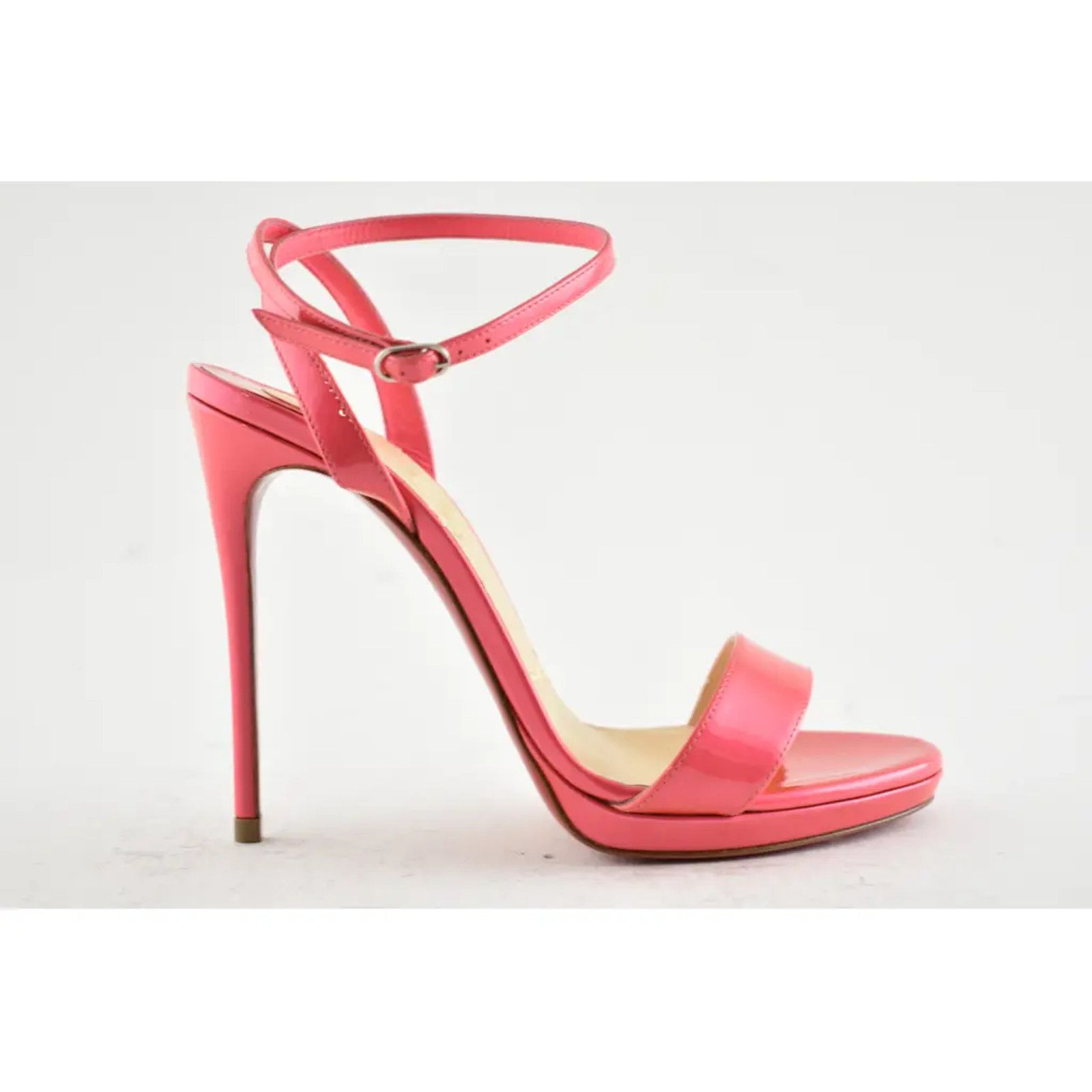 Christian Louboutin Loubi Queen 120 Florida Pink Ankle Strap Sandal Heel Pump 35 Size US 5 / IT 35 - 2 Thumbnail
