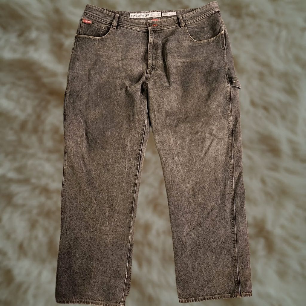 Ecko Unltd. VINTAGE Ecko Unltd Carpenter Jeans Men's 42x33 Black Distressed Baggy Y2K Straight Jeans Mens Size 42 Black Distressed Baggy Cell Size US 42 / EU 58 - 1 Thumbnail