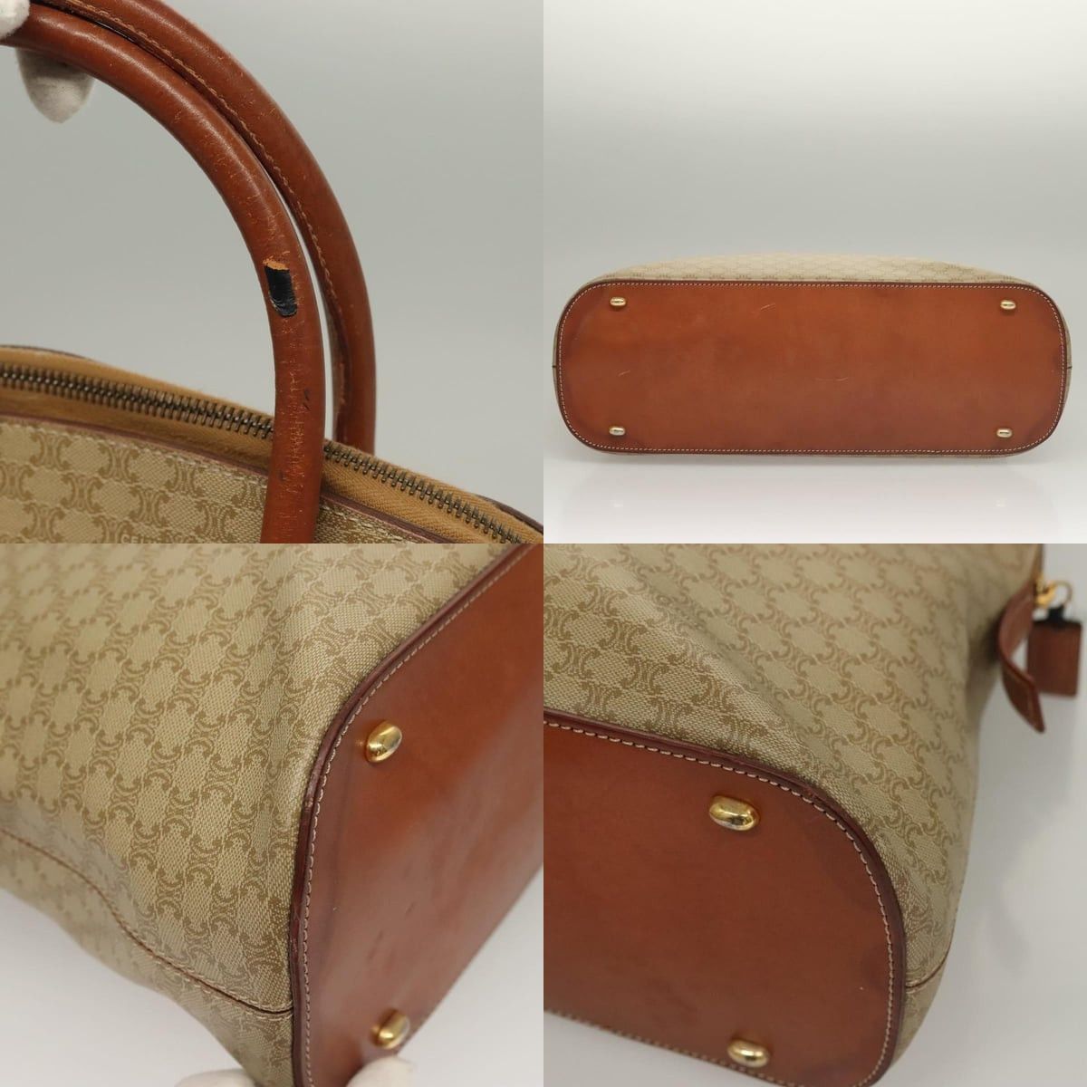 Celine CELINE Macadam Canvas Hand Bag Pvc Beige Gold Size ONE SIZE - 10 Thumbnail