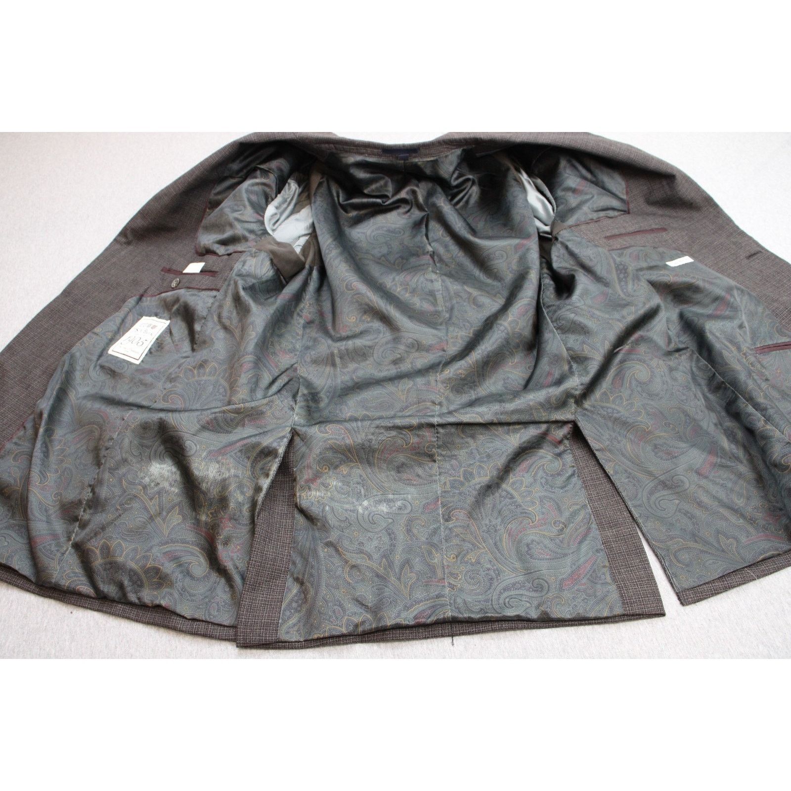 Jos. A. Bank Jos A Bank 1905 Blazer Mens 44L Brown Microcheck 100% Wool Size 44L - 4 Thumbnail