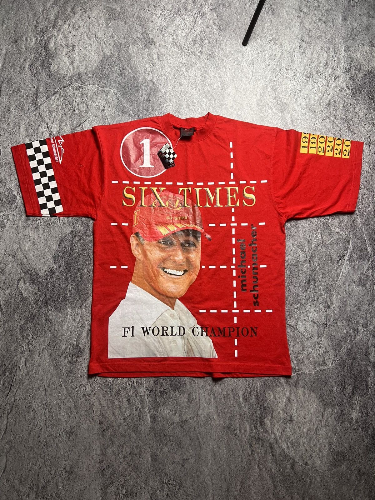 Pre-owned Formula Uno X Racing Nwt Michael Schumacher F1 Formula Racing Motorsport Tee In Red