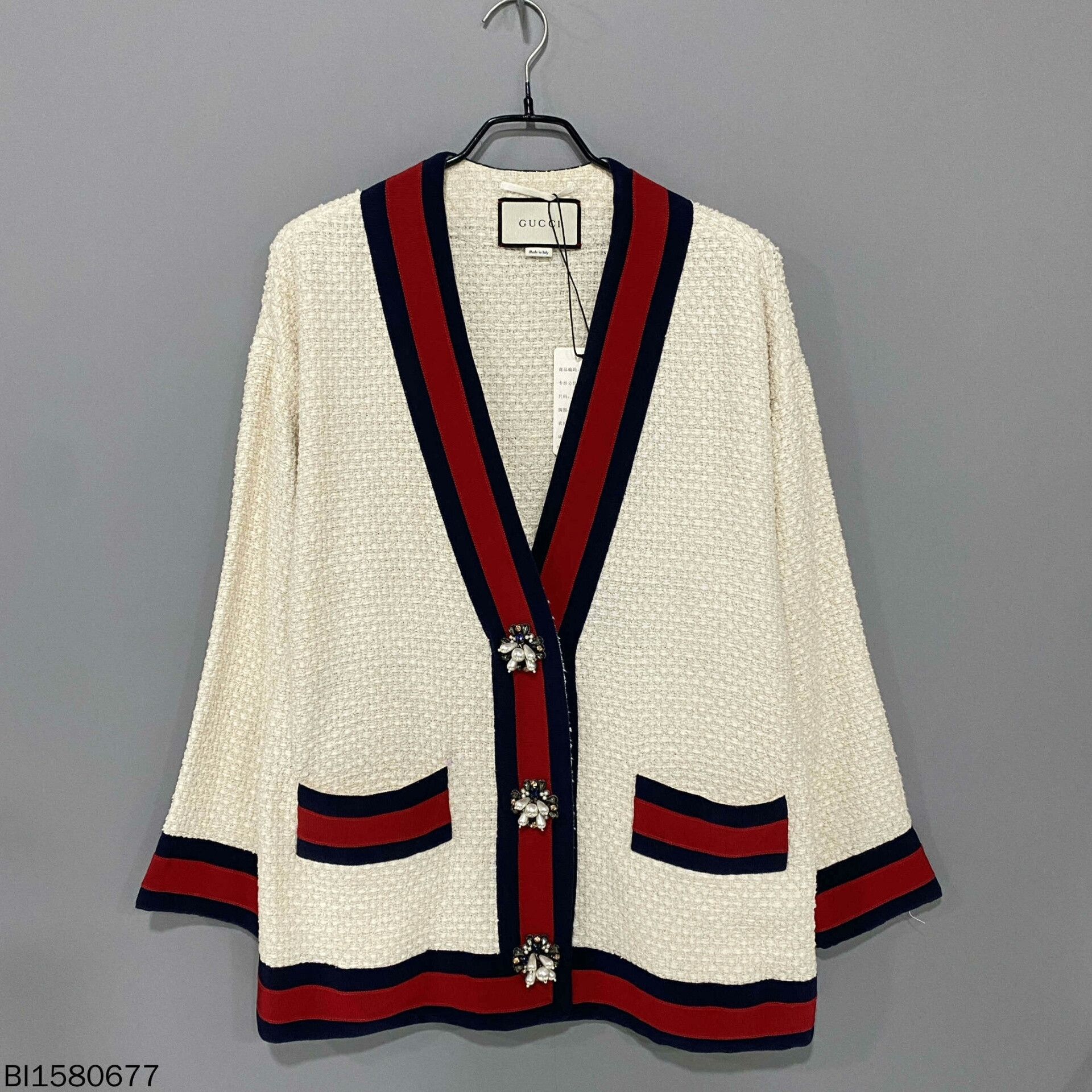 Gucci Gucci Stripe Knit Diamond Buckle Cardigan Size S / US 4 / IT 40 - 1 Thumbnail