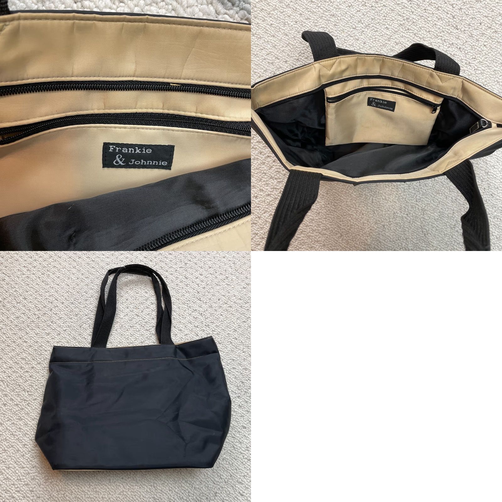 Vintage Frankie & Johnnie Hand Bag Top Handle Purse Black Nylon Lining Zip Pocket 12x17 Women Medium City Womens Size M / US 6-8 / IT 42-44 - 8 Thumbnail