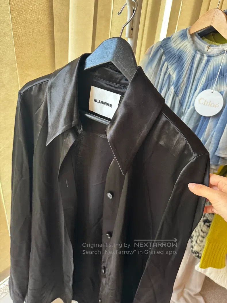 Jil Sander Jil Sander Black Satin Shirt Size M / US 6-8 / IT 42-44 - 3 Thumbnail