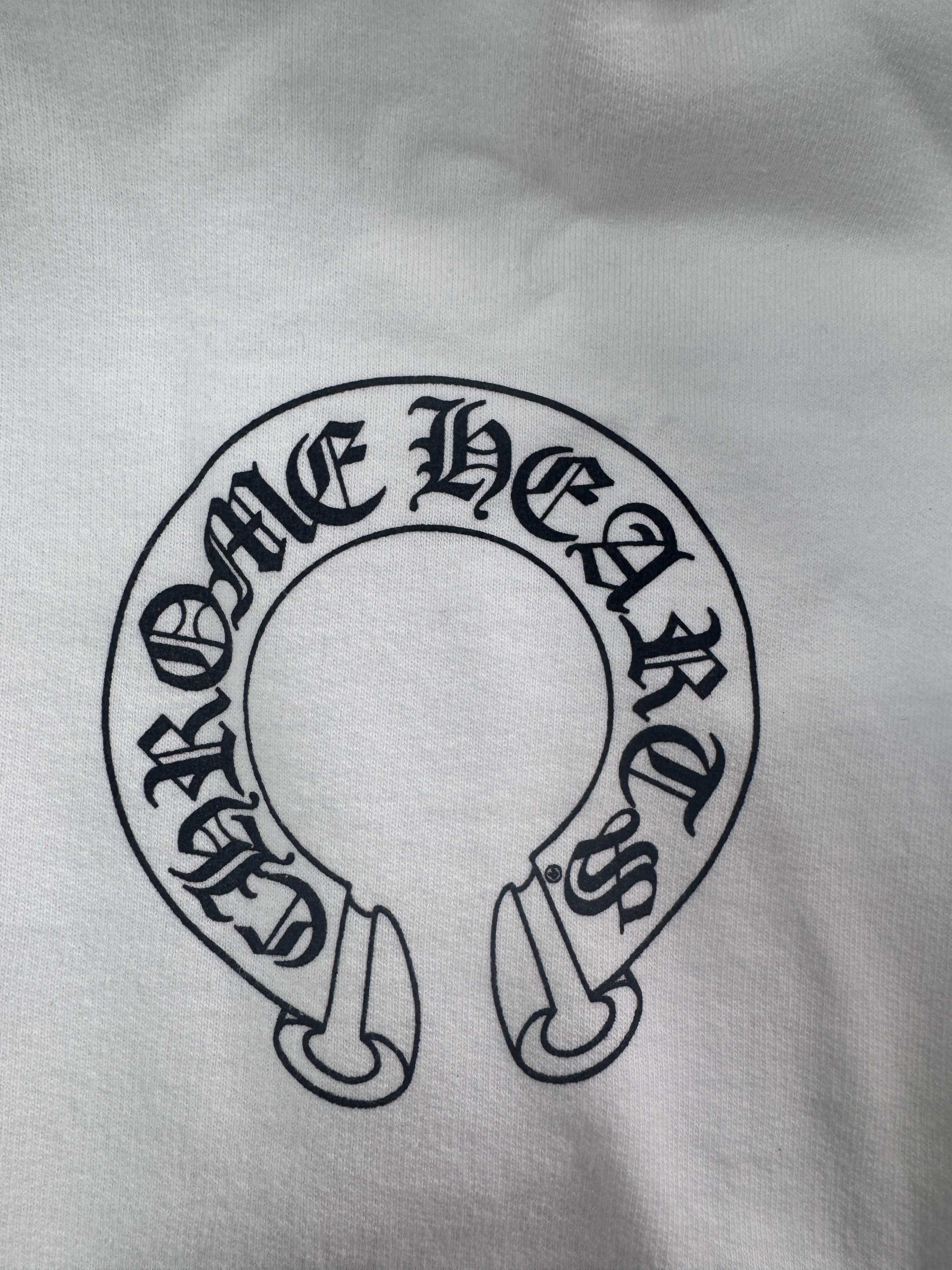 Chrome Hearts Chrome Hearts White Classic Horseshoe Logo Hoodie Size US L / EU 52-54 / 3 - 5 Thumbnail