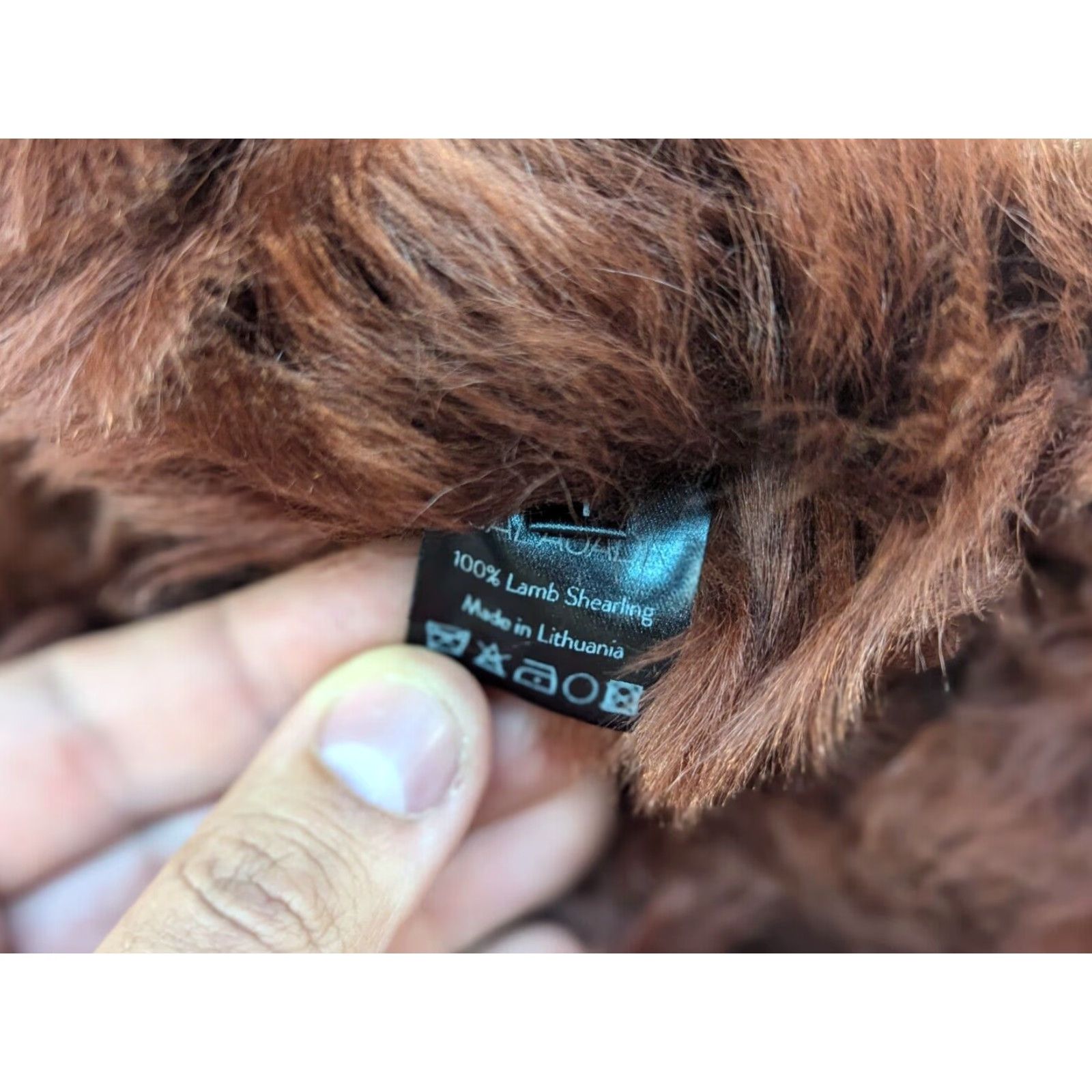 Vintage CALA JADE Beanie Hat One Size Lamb Sheering Leather Brown Fur Womens Size ONE SIZE - 4 Thumbnail