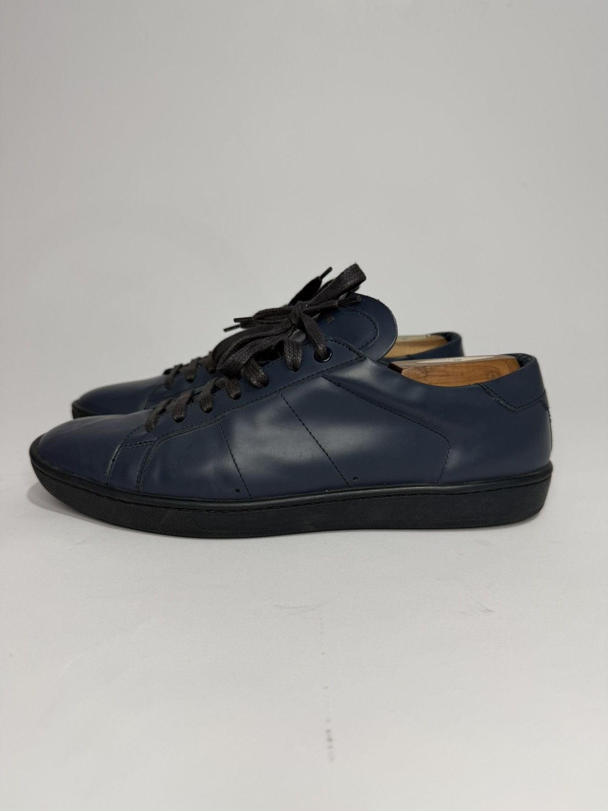 Saint Laurent Paris Saint Laurent blue Leather Andy Low Top Sneakers Size 42 EU Size US 9 / EU 42 - 1 Thumbnail