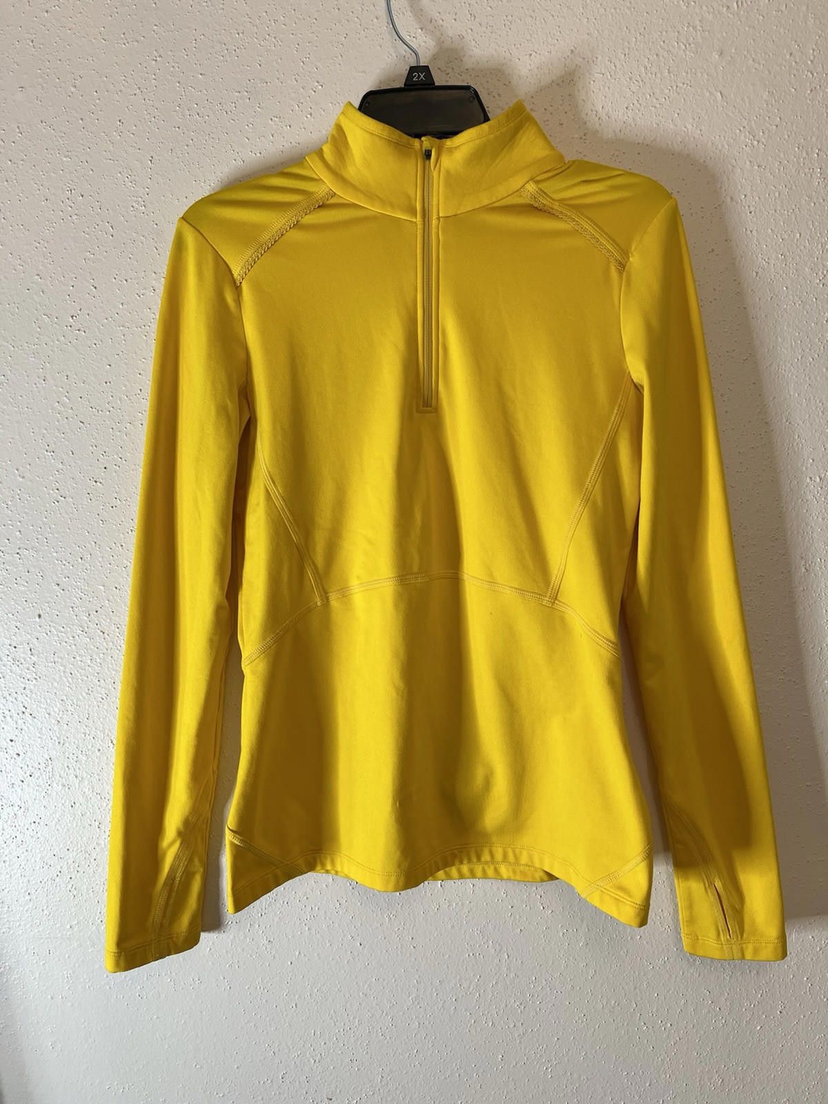 Designer Athleta Tech Half Zip Yellow, Medium Run Workout jacket Size M / US 6-8 / IT 42-44 - 2 Thumbnail