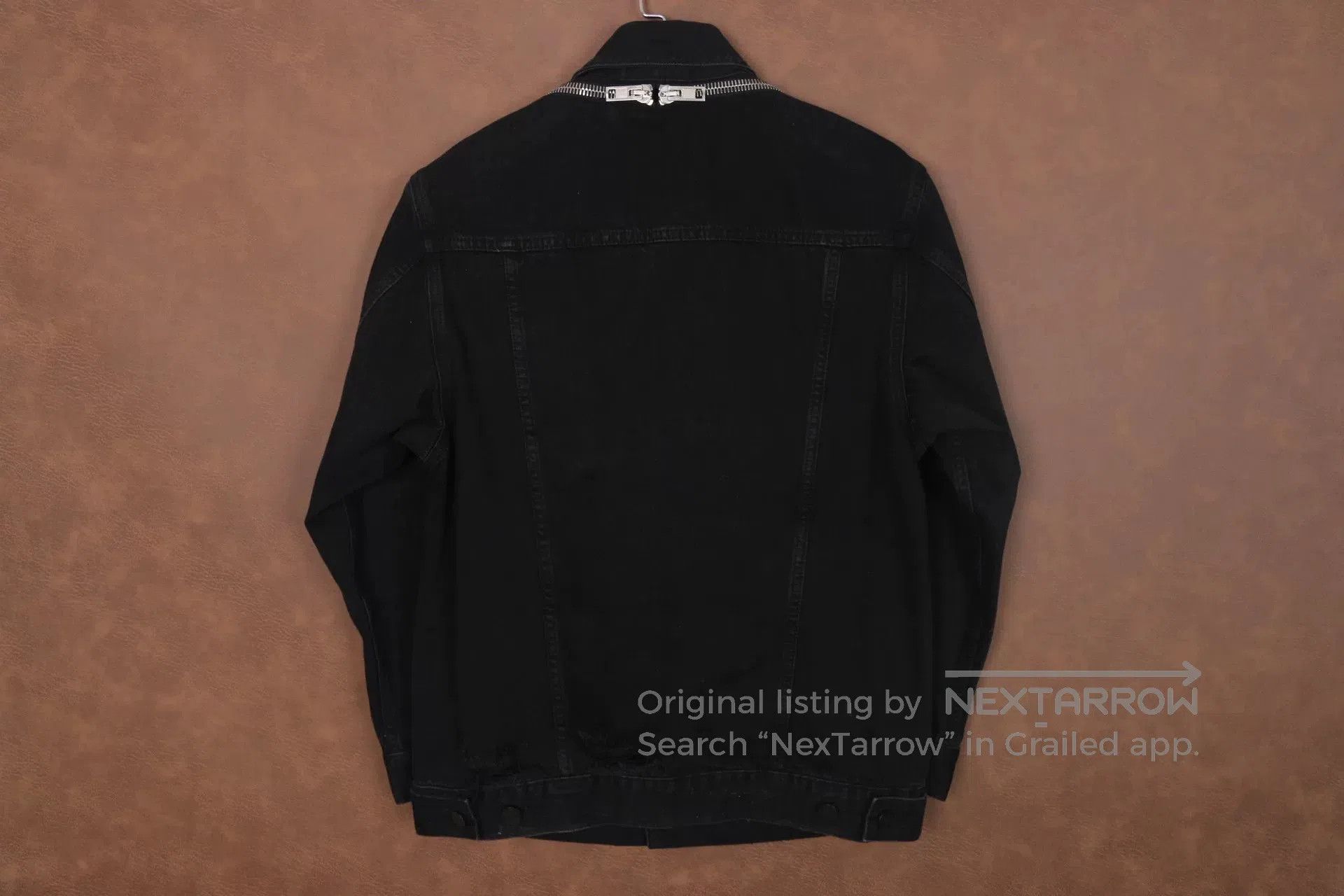 Japanese Brand Alexander Wang Off-Shoulder Black Denim Jacket. Size XS / US 0-2 / IT 36-38 - 3 Thumbnail