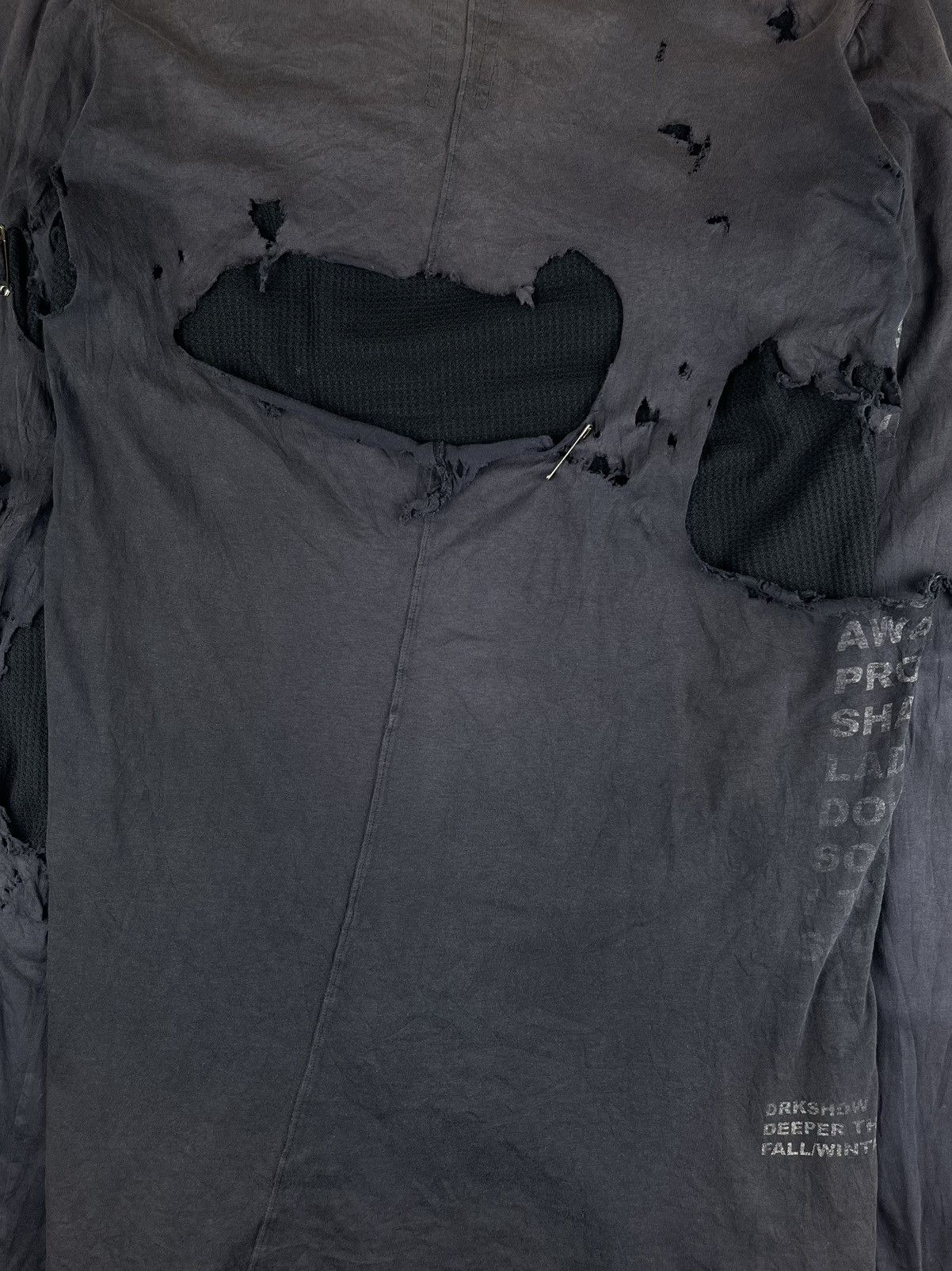 Rick Owens × Rick Owens Drkshdw × Vintage FW07 Rick Owens Exploder Poem Longsleeve Tshirt Thrashed Size US M / EU 48-50 / 2 - 12 Thumbnail