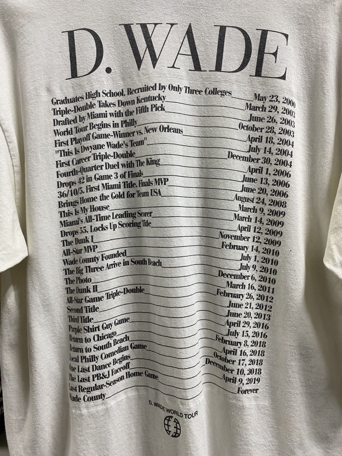 Band Tees × Rap Tees × Vintage D’Wade World Tour Tee Size US L / EU 52-54 / 3 - 13 Thumbnail